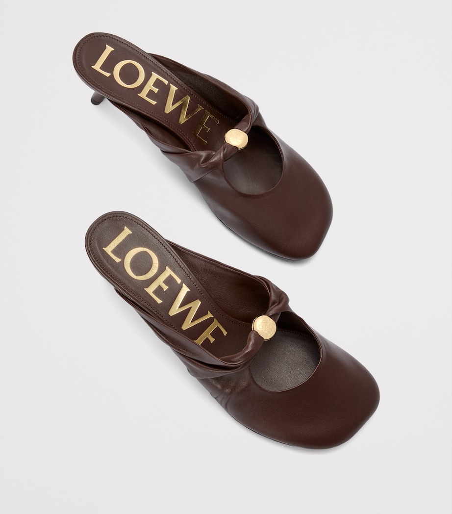 Lambskin Pebble Soft Heeled Mules 45 BROWNIE Image 4