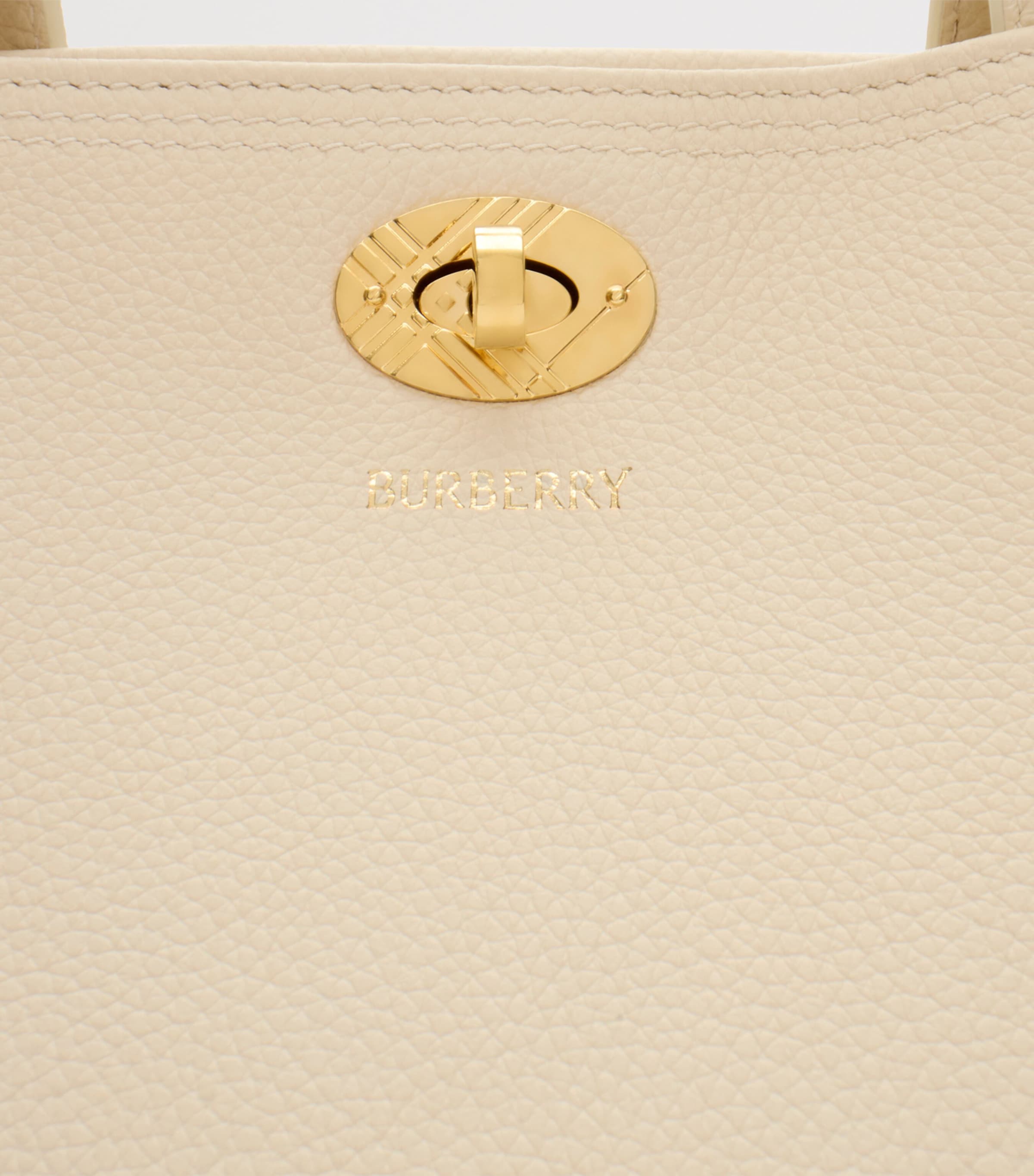 Burberry Small Leather Cotswolds Check Tote Bag Soap Image 6
