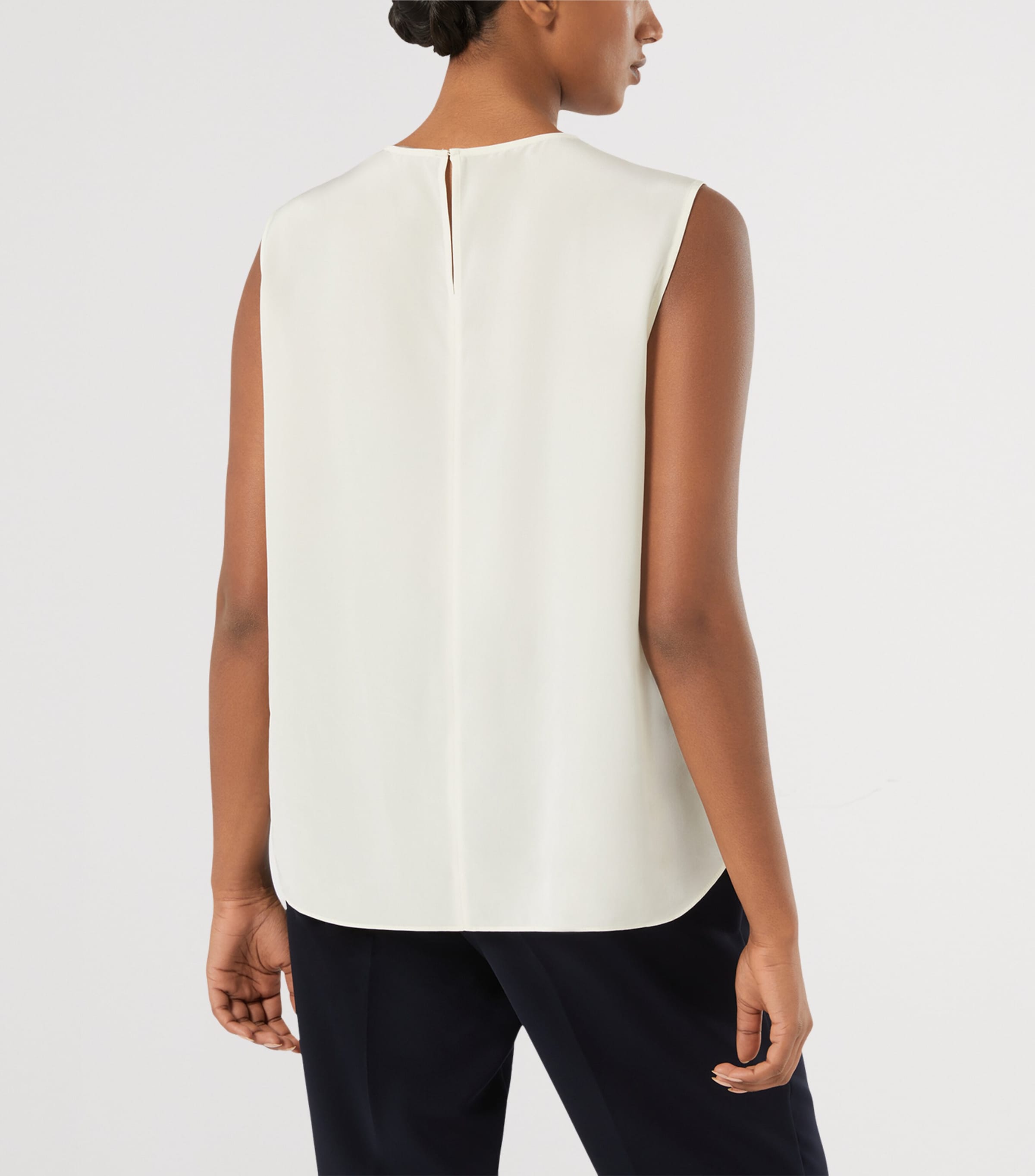 Marina Rinaldi Womens Silk Sleeveless Blouse Ivory Image 3