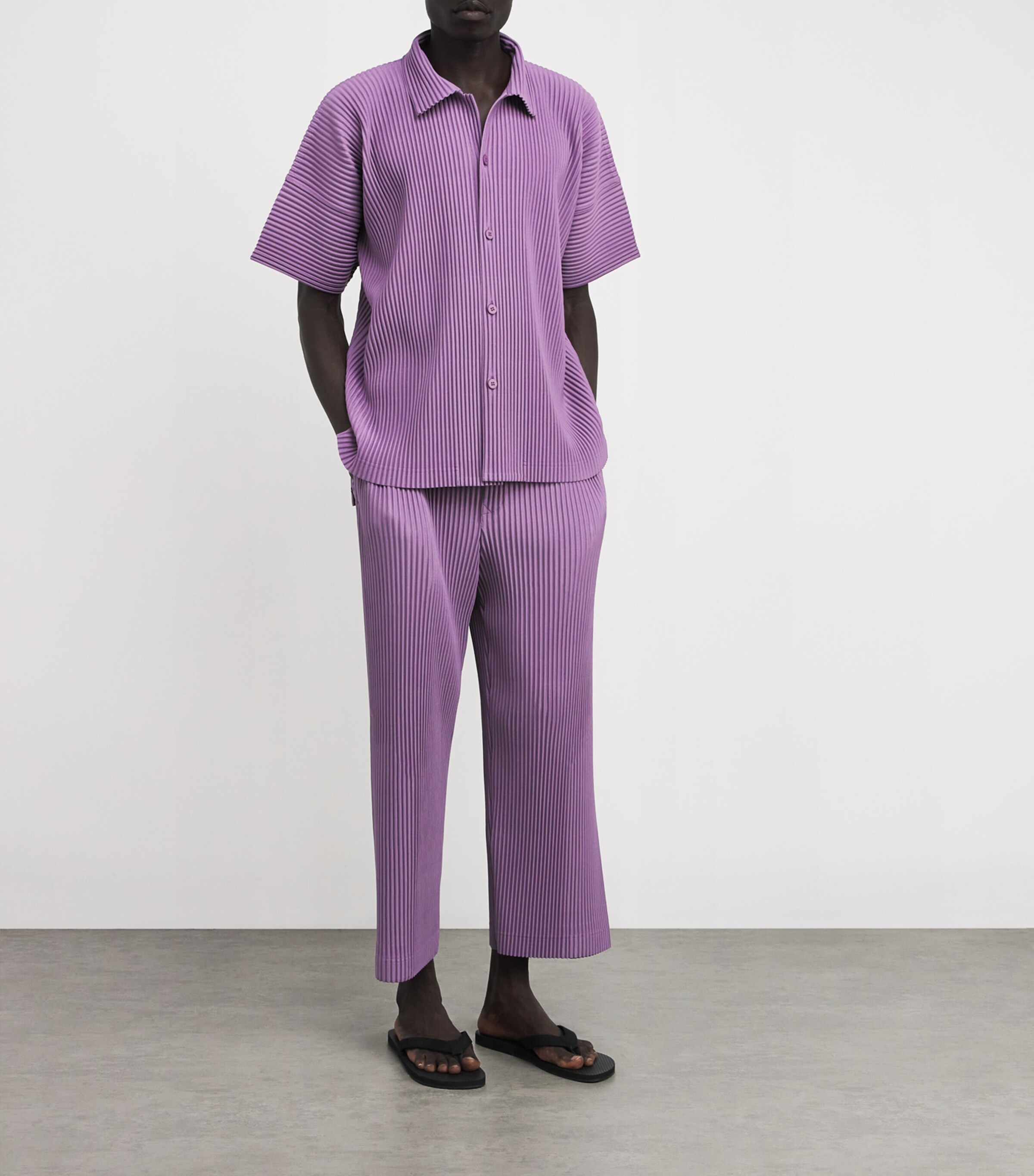 Homme Plissé Issey Miyake Purple Pleated Polo Shirt | Harrods US