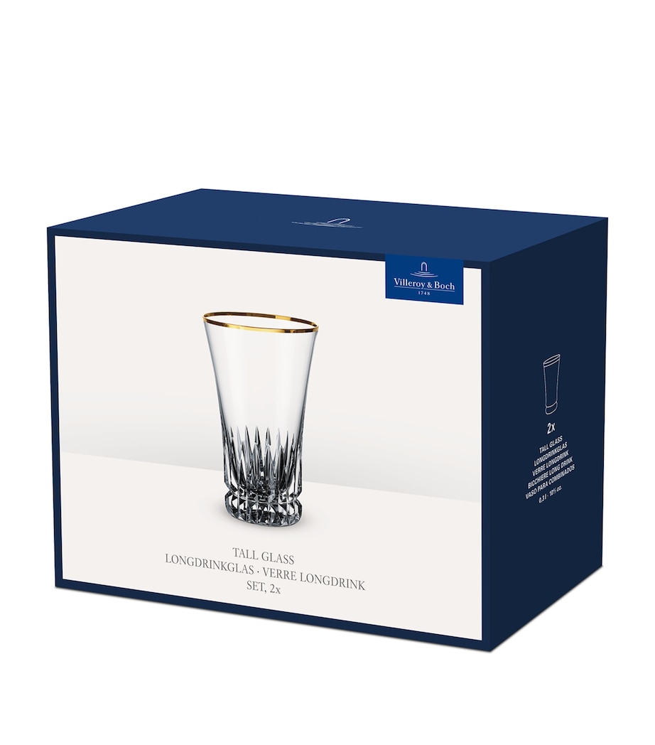 Set of 2 Grand Royal Gold Tall Tumblers (300ml) CLEAR Image 2