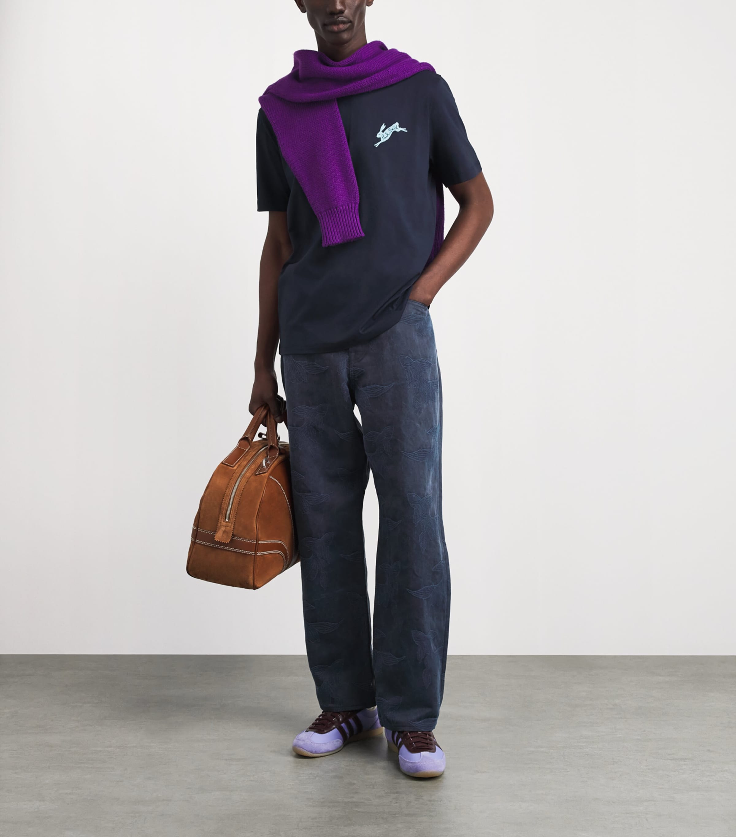 Paul Smith Mens Cotton Bunny Logo T-Shirt Navy Image 2