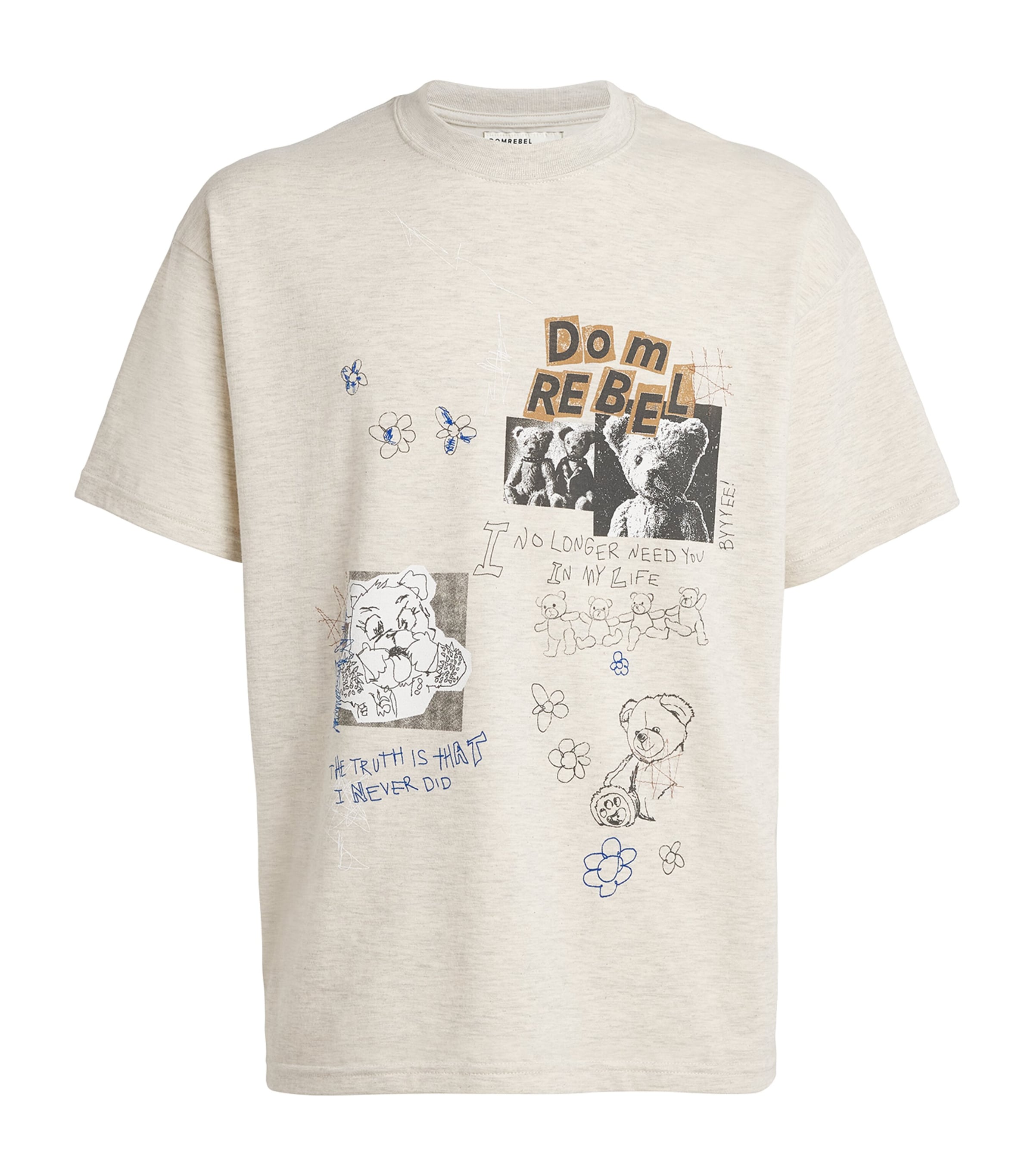 DOMREBEL Mens Break Up T-Shirt Greige Image 1
