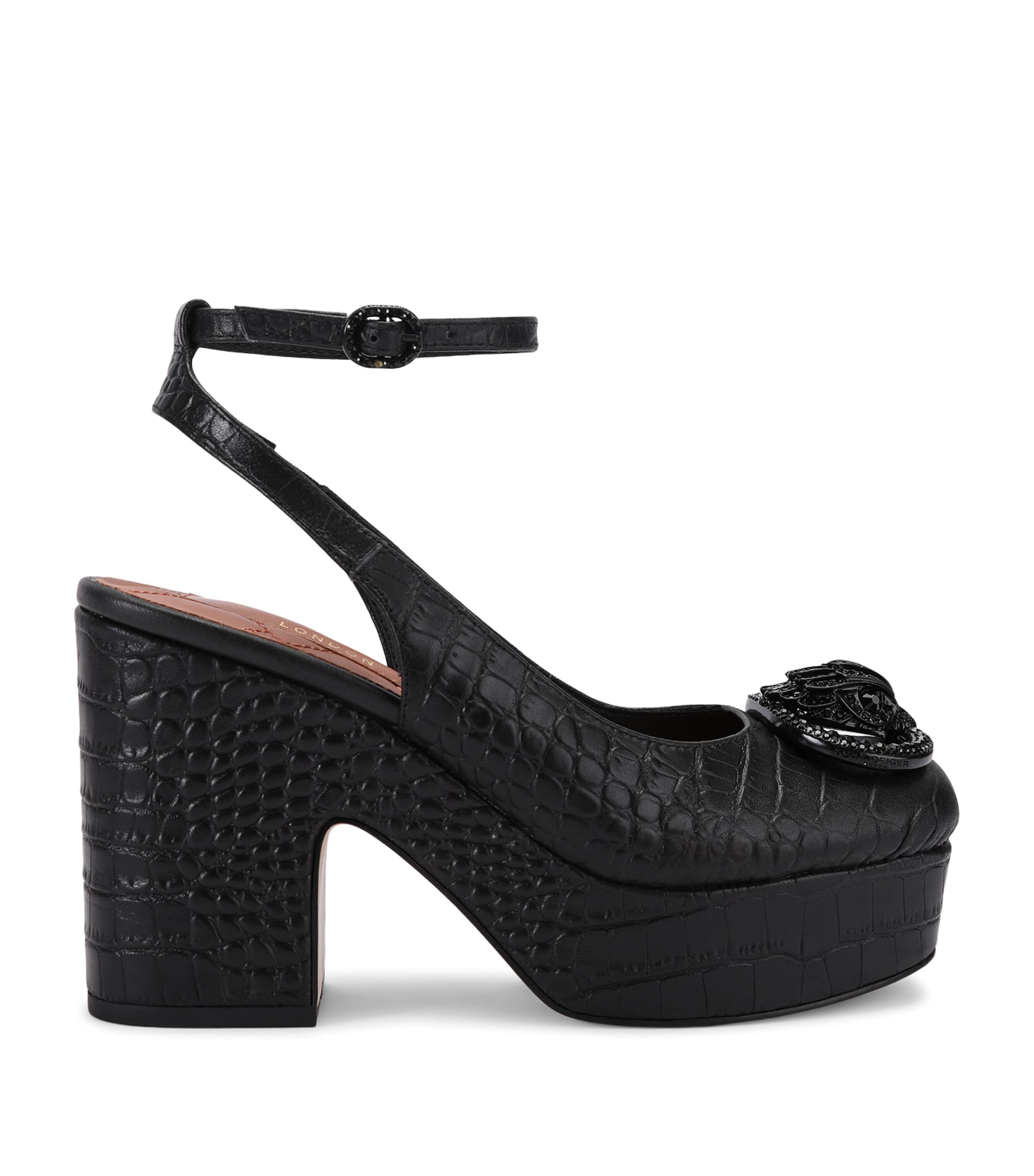 Kurt Geiger London Croc-Effect Chelsea Platform Pumps Black Image 1
