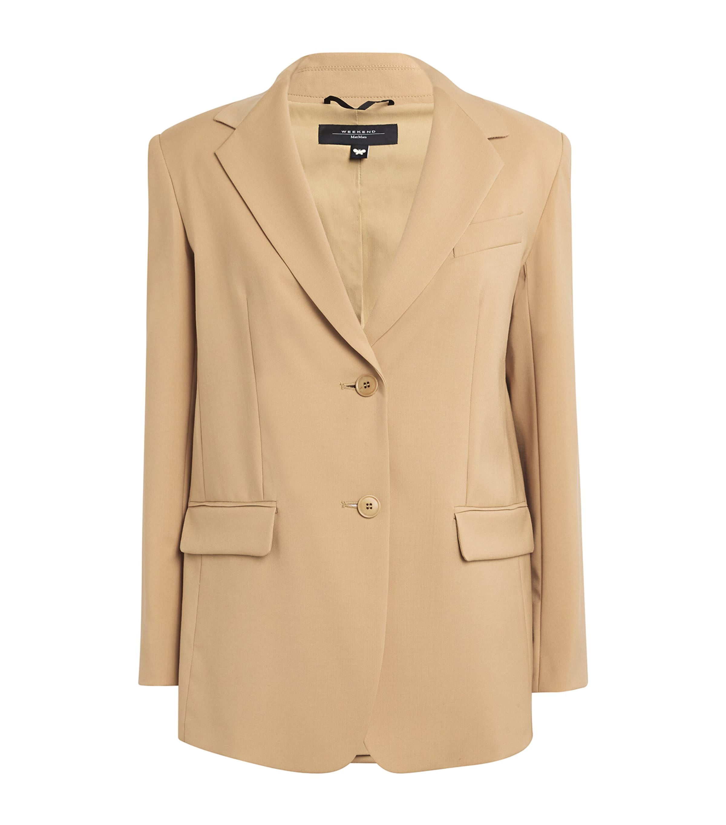 Weekend Max Mara Wool Canvas Blazer In Beige