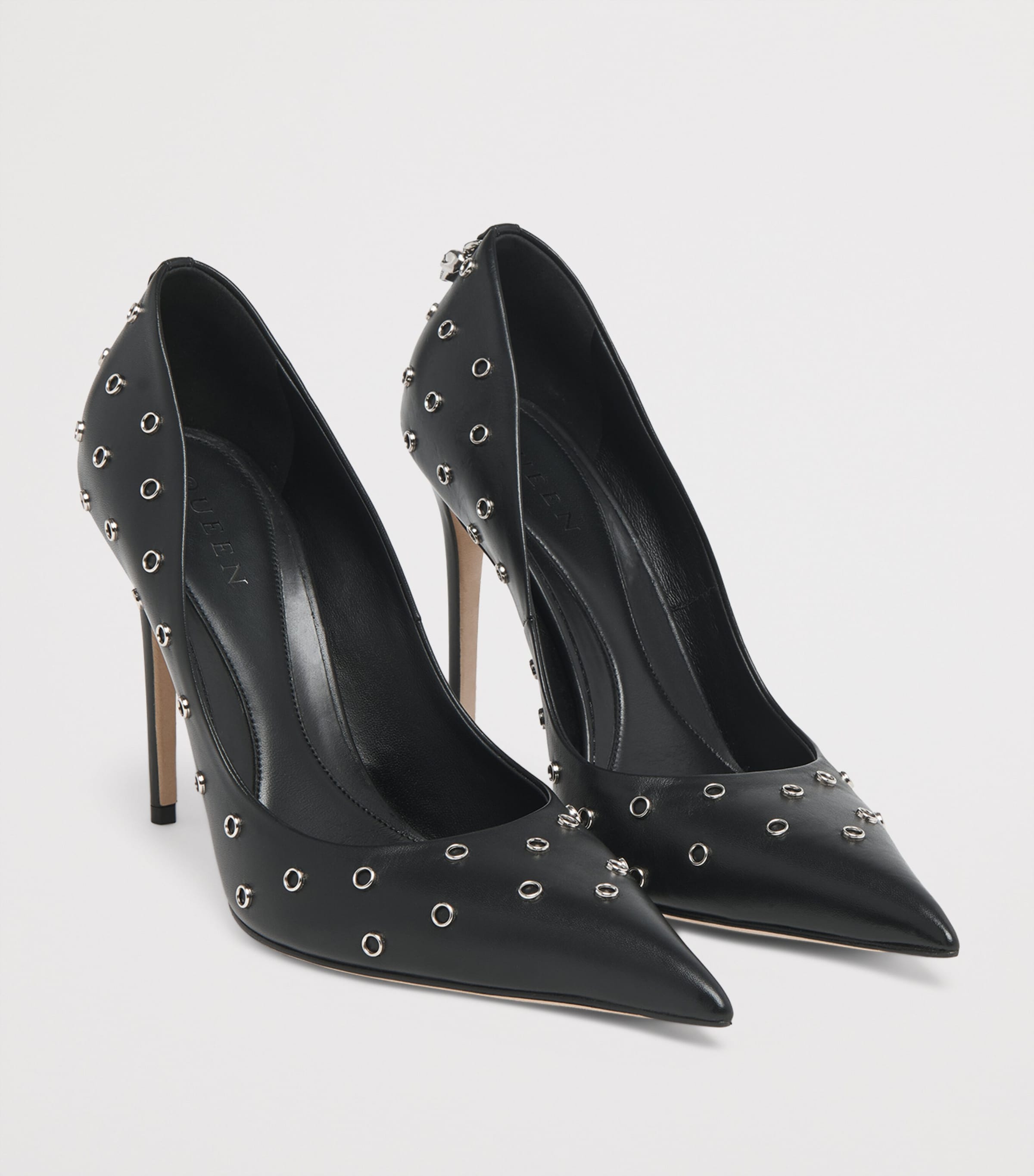 Leather Eyelet-Detail Pumps 100 1064 Image 2