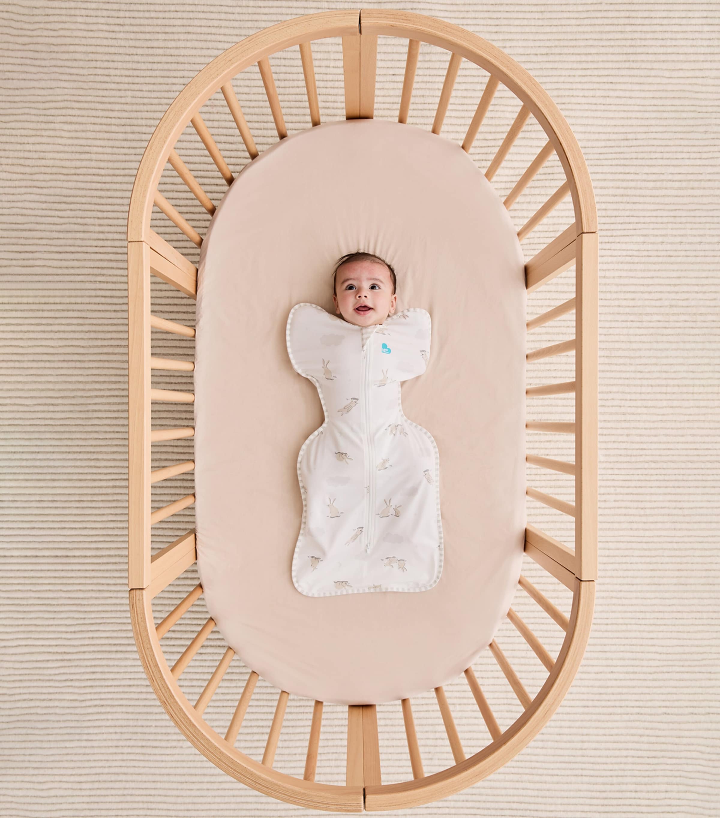 1.0 Tog Cloud Bunny Swaddle (Newborn) WHITE Image 3