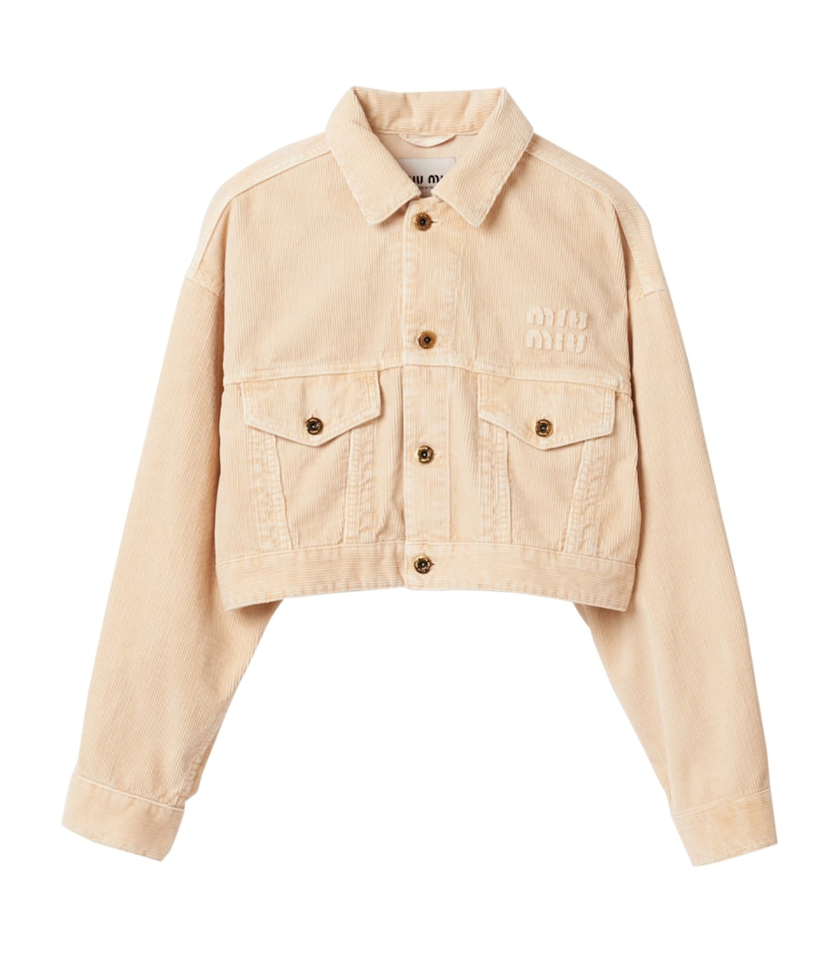Corduroy Cropped Jacket F0627 Image 1