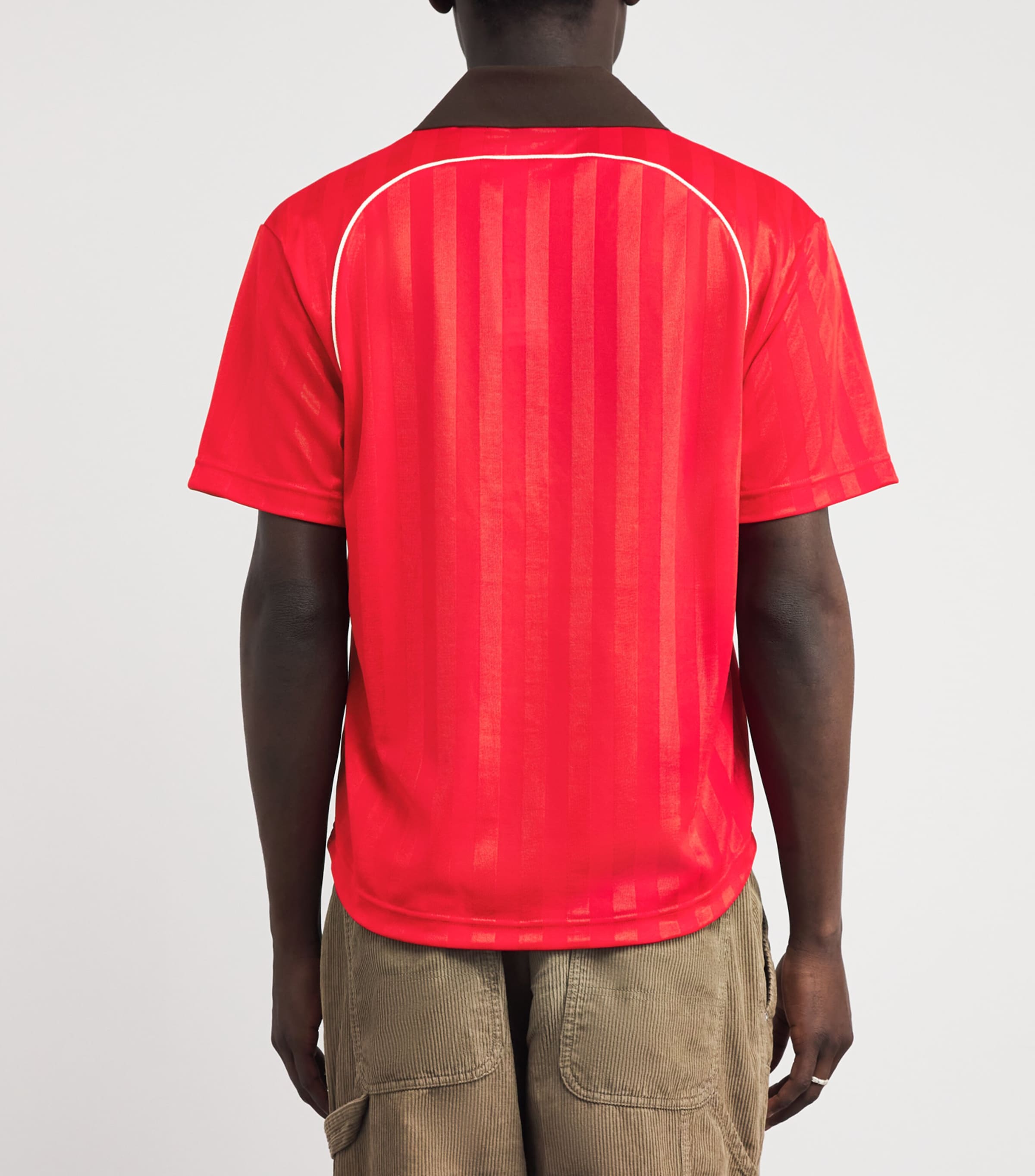 x Wales Bonner Jacquard Football Shirt RED Image 4