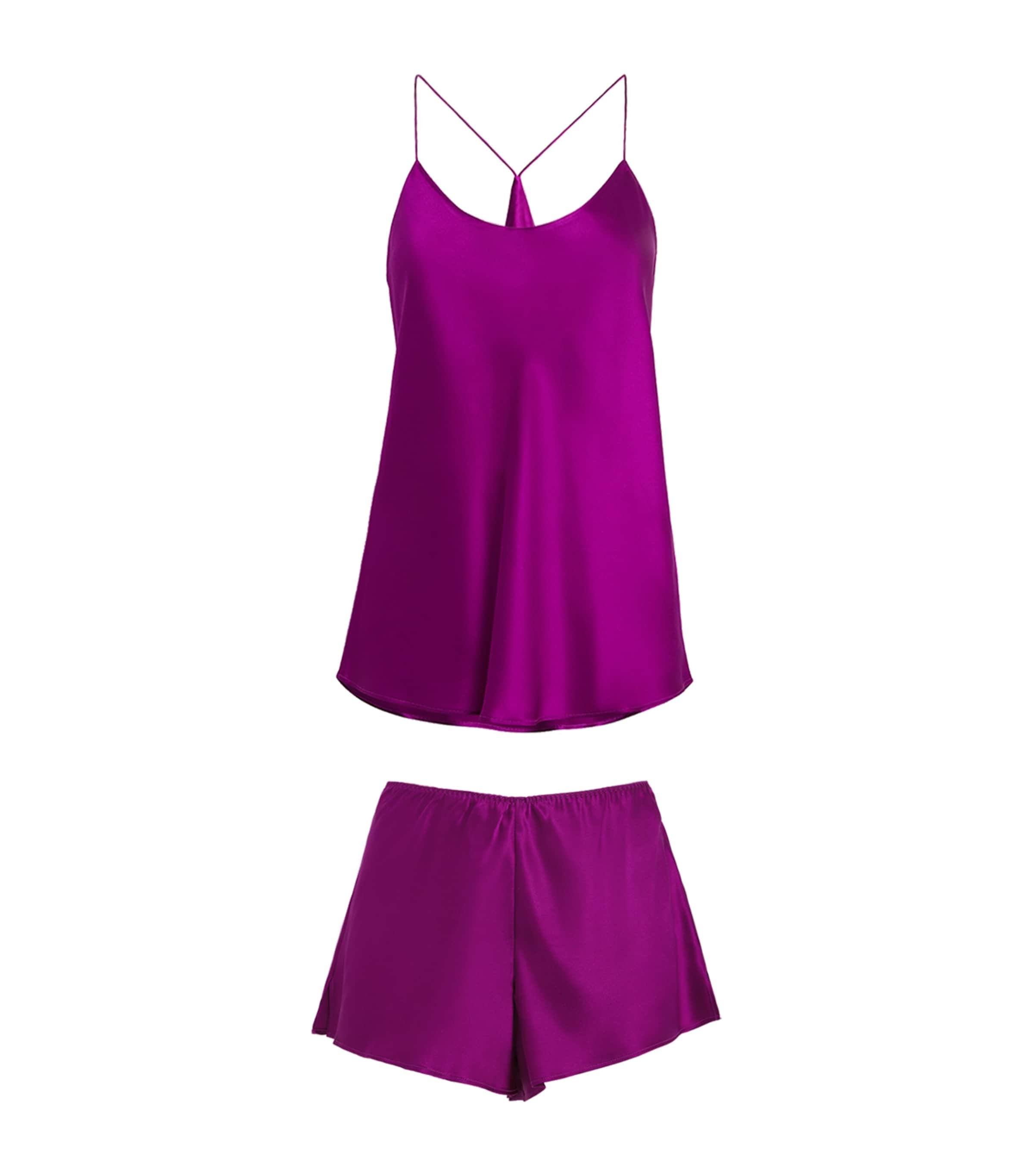 Olivia Von Halle Silk Bella Pyjama Set In Purple