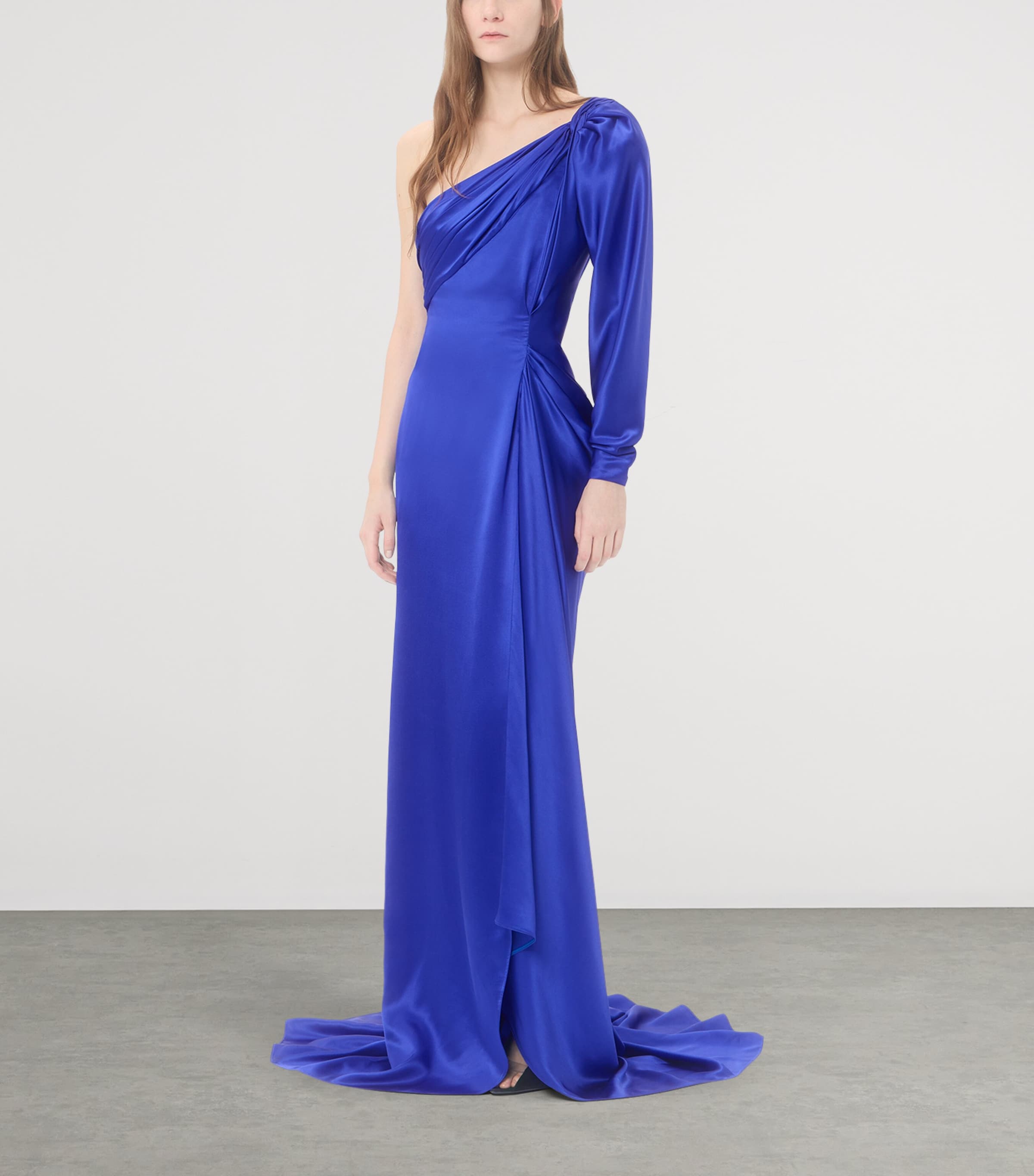 Valentino Womens Silk Satin One-Shoulder Gown Bdn Image 5