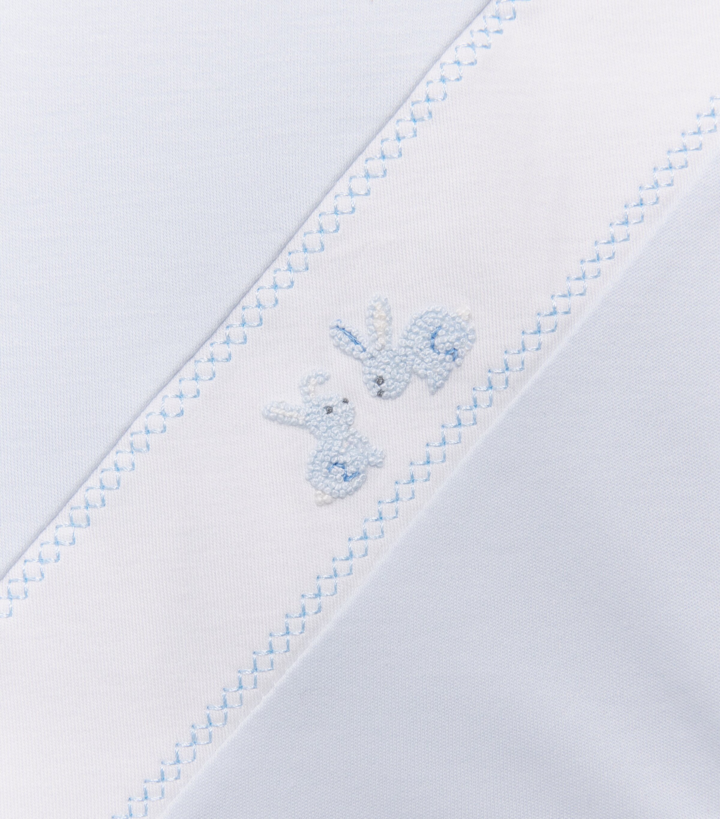 Kissy Kissy Pima Cotton Spring Bunny Blanket (72cm x 66cm) Blue Image 3