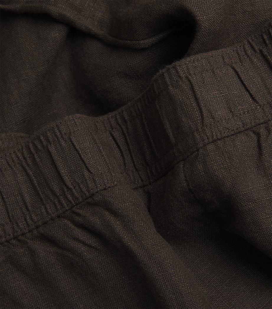 Samsøe Samsøe Mens Linen Sajabari Straight Trousers Turkish Coffee Image 6