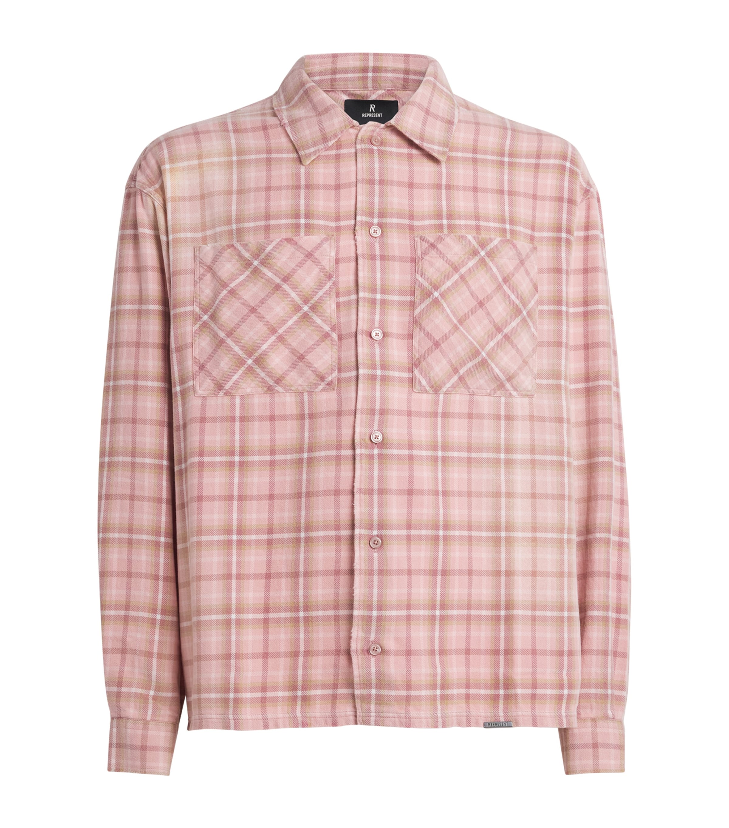 Represent Check-pattern Patch-pocket Shirt In Pink