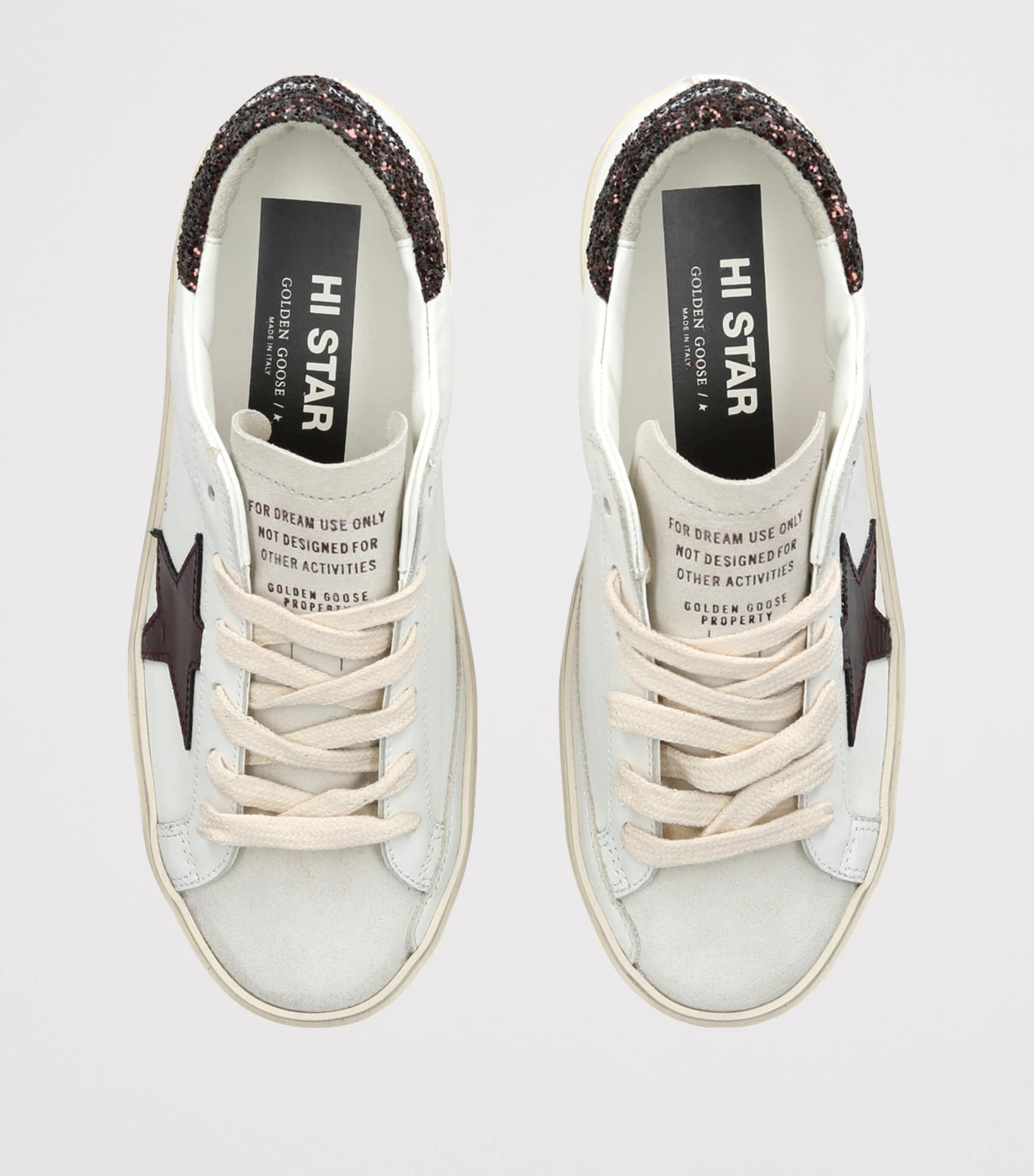 Golden Goose White Leather Hi Star Sneakers | Harrods UK