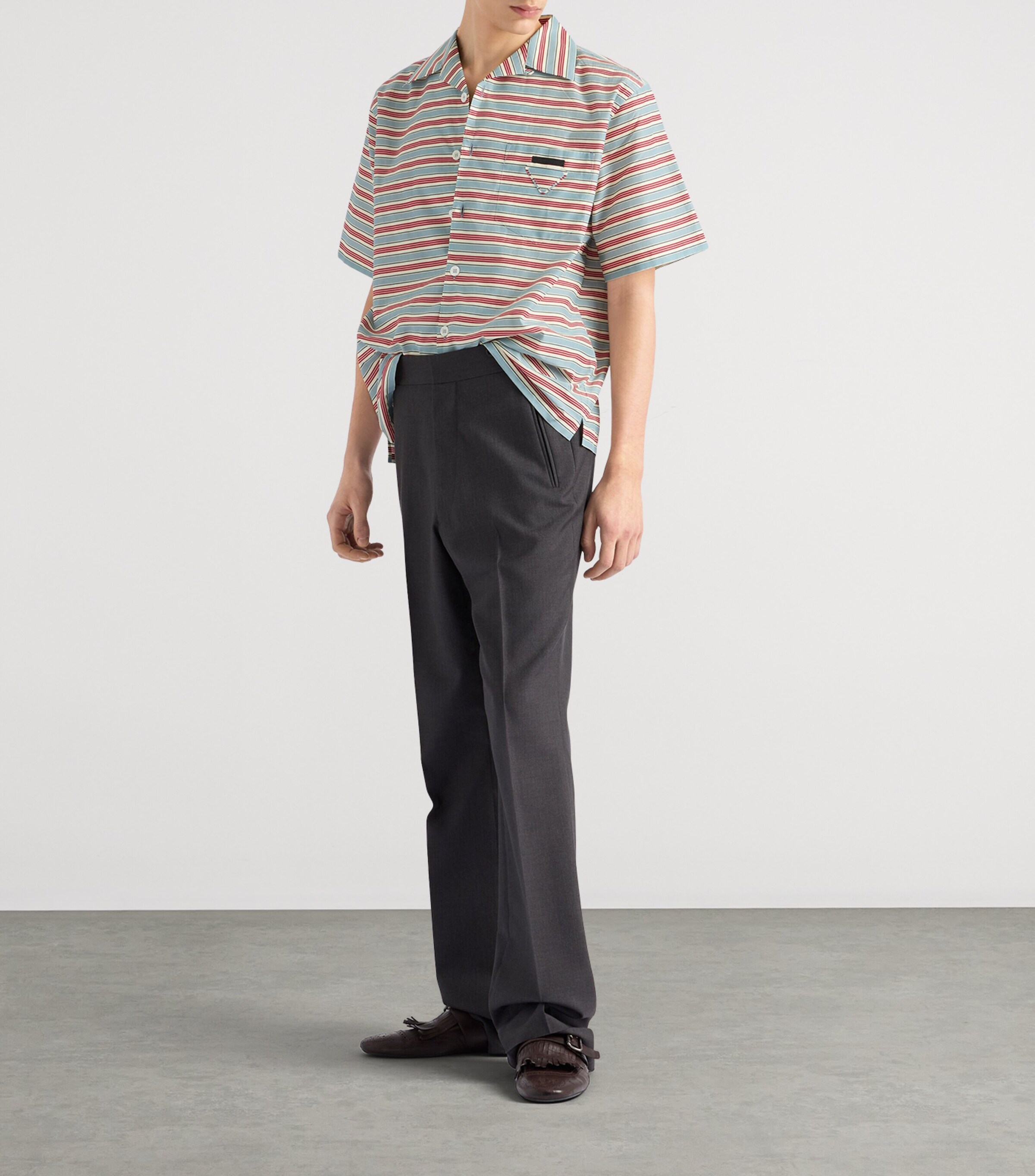 Prada Mens Cotton-Silk Bowling Shirt Image 2