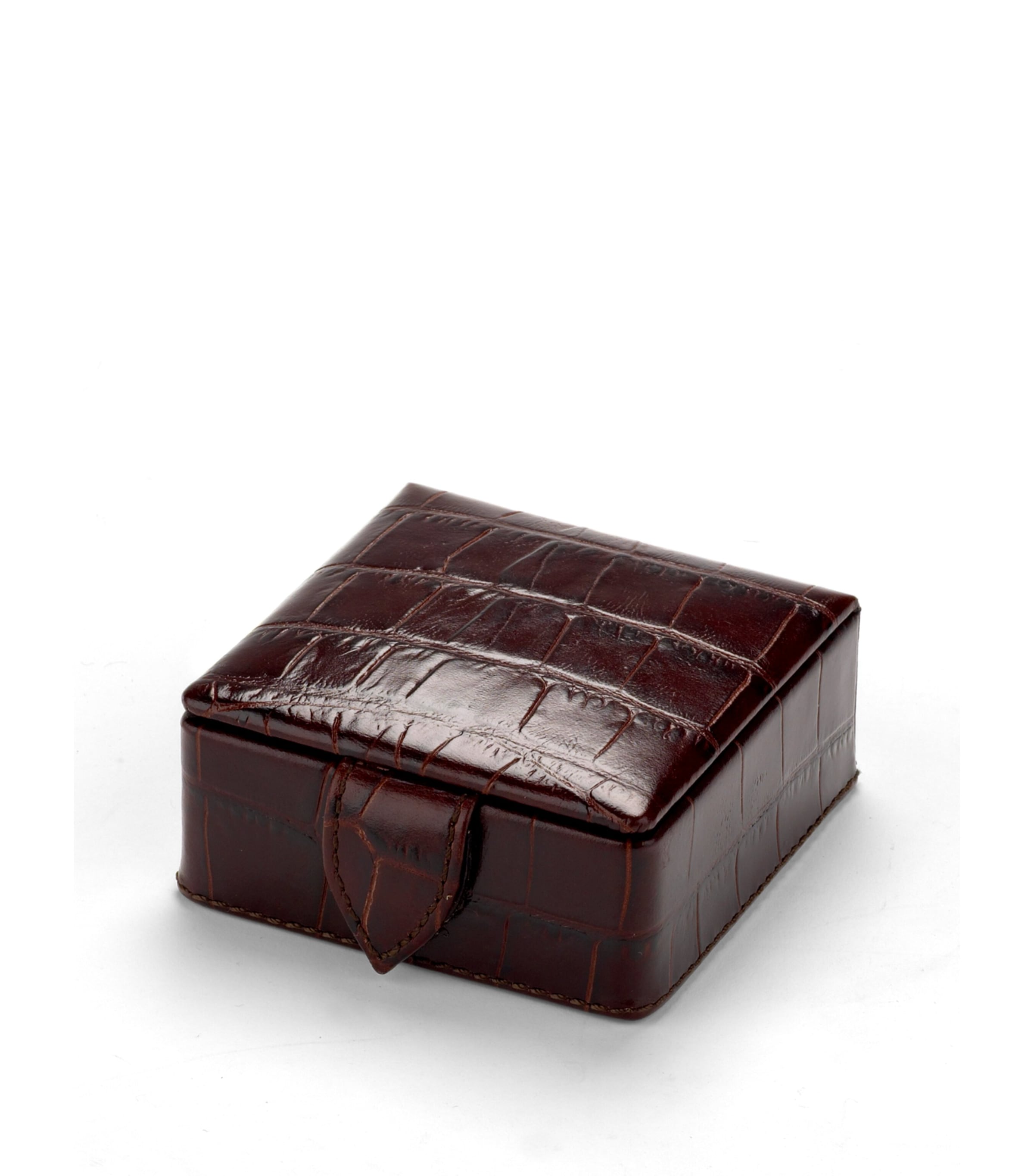 Small Leather Stud Box BROWN Image 2