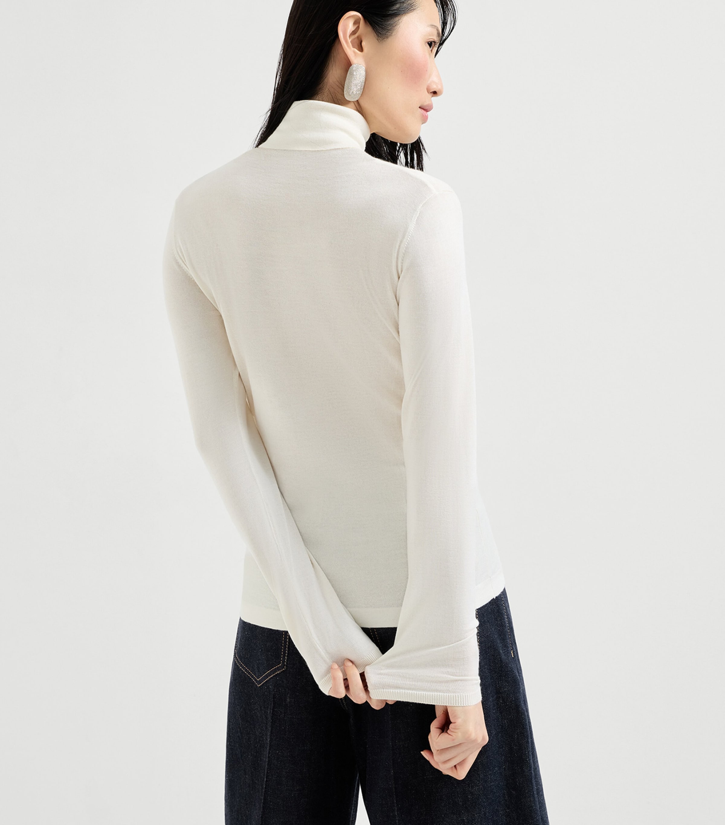 Brunello Cucinelli Womens Cashmere-Silk Rollneck Sweater Image 5