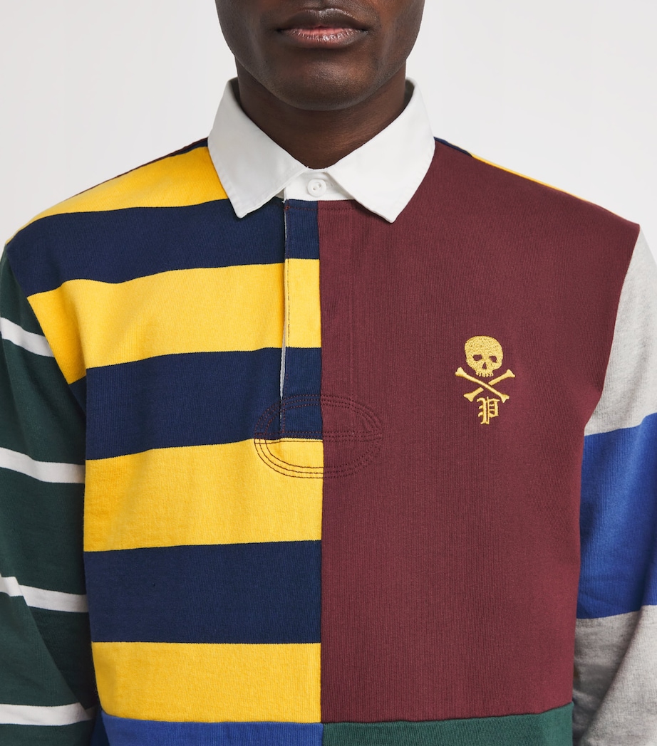 Cotton Patchwork Rugby Jersey RED Image 6