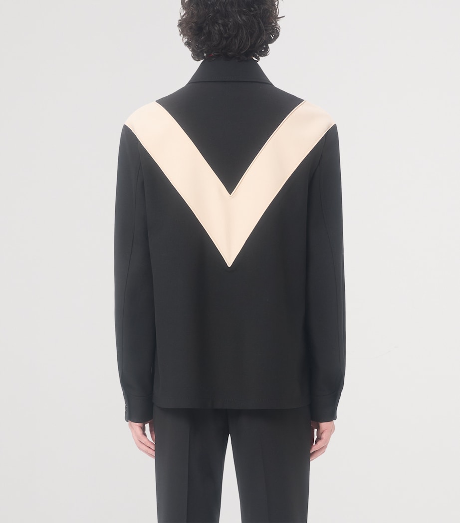 Valentino Garavani Mens Wool-Blend VLogo Jacket Image 4