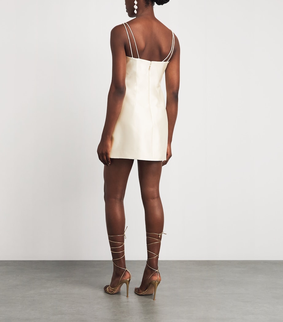 Rachel Gilbert Womens Wool-Silk Satin Bronte Mini Dress Ivory Image 4