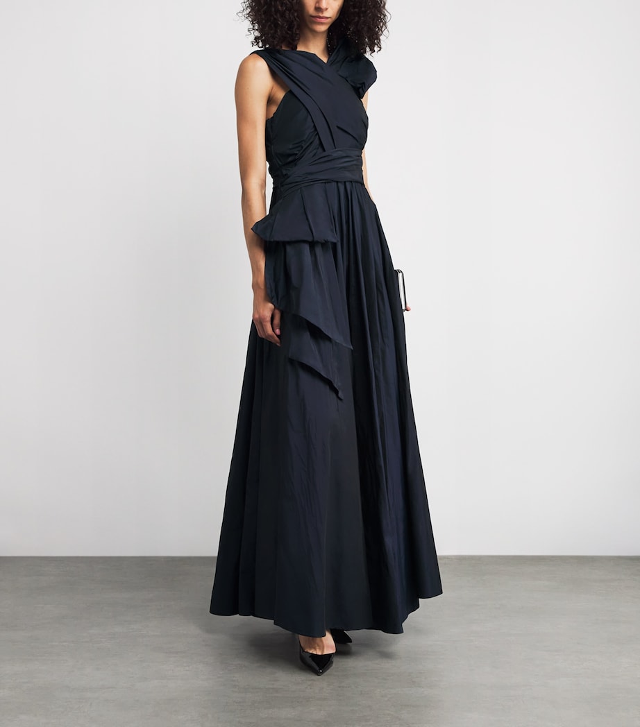 Taffeta Pleated Maxi Dress 460 NUIT Image 2