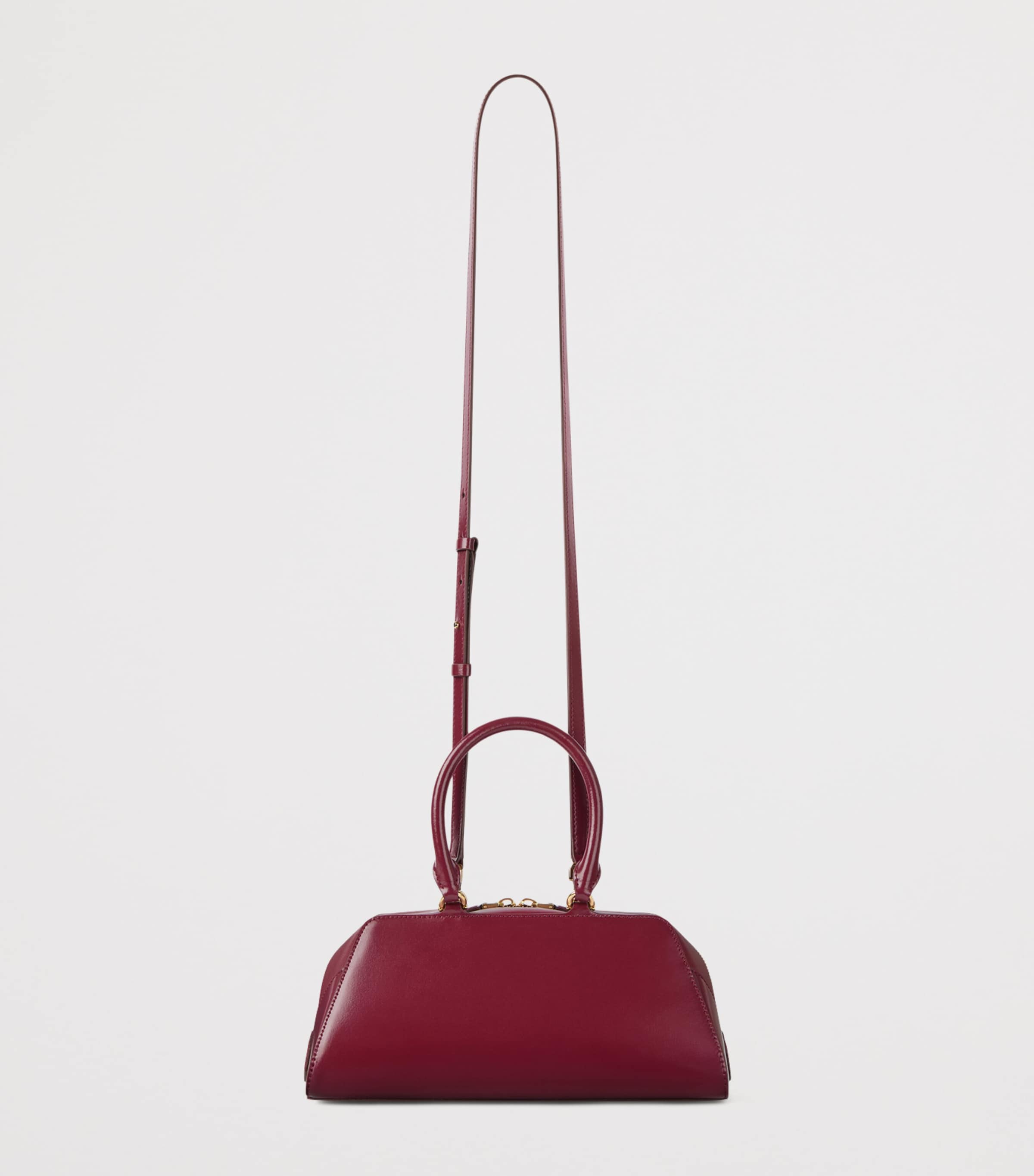 Small Leather Antigona Cube East-West Top-Handle Bag BURGUNDY Image 4