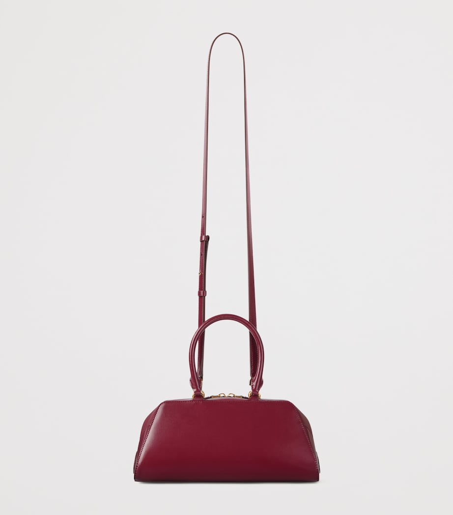 Small Leather Antigona Cube East-West Top-Handle Bag BURGUNDY Image 4