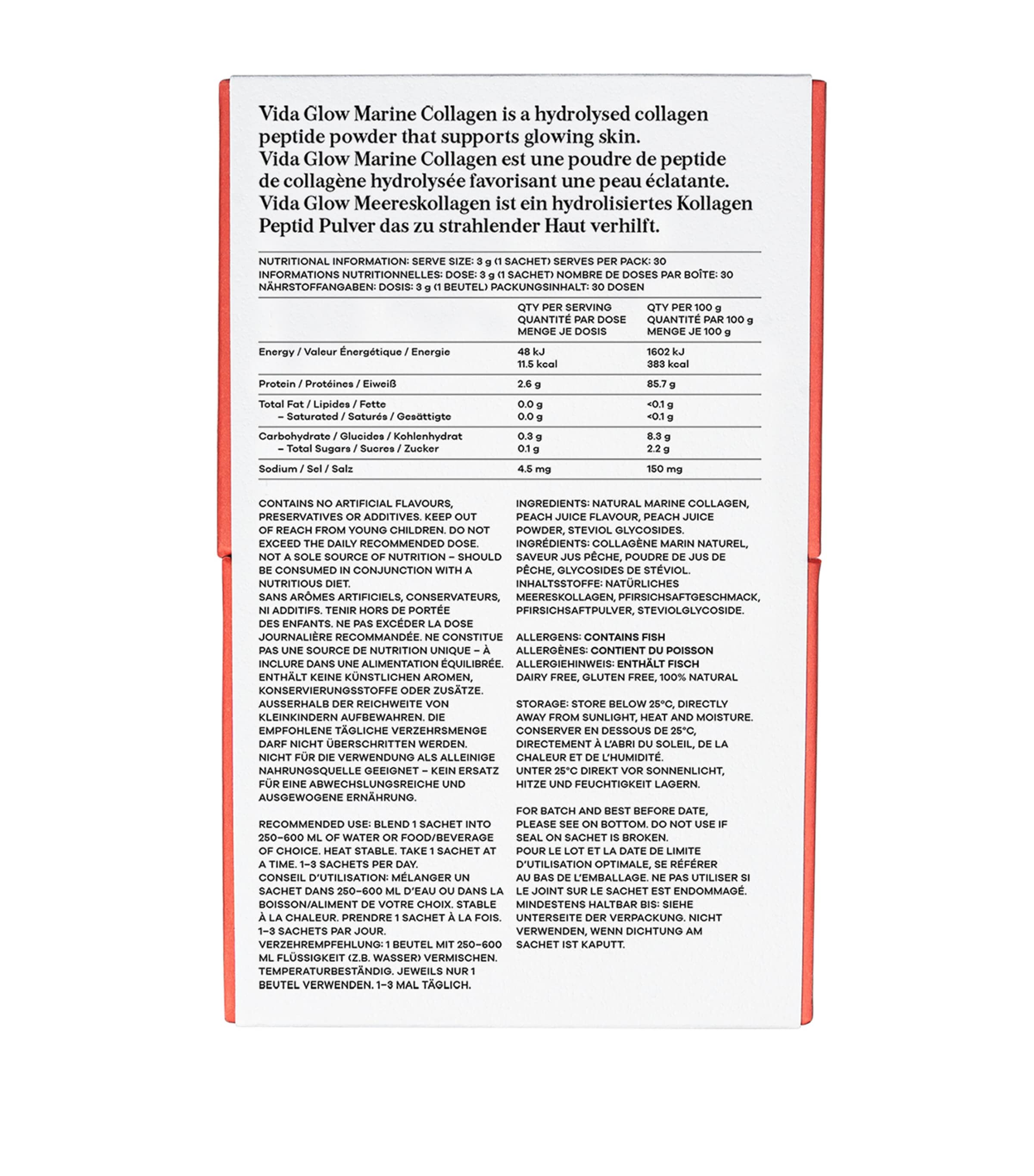 Natural Marine Collagen Peach (30 x 3g) MC0010 Image 2