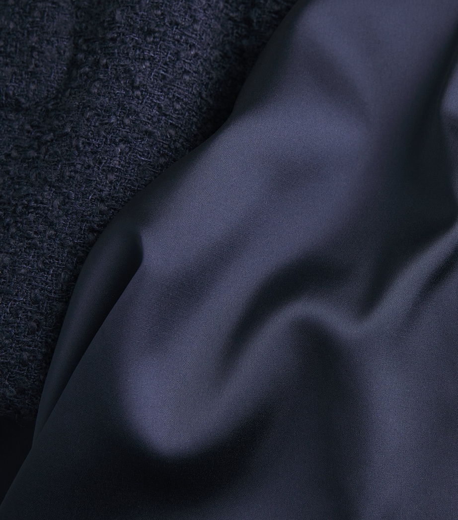 Bouclé-Satin Midi Dress BLUE Image 4