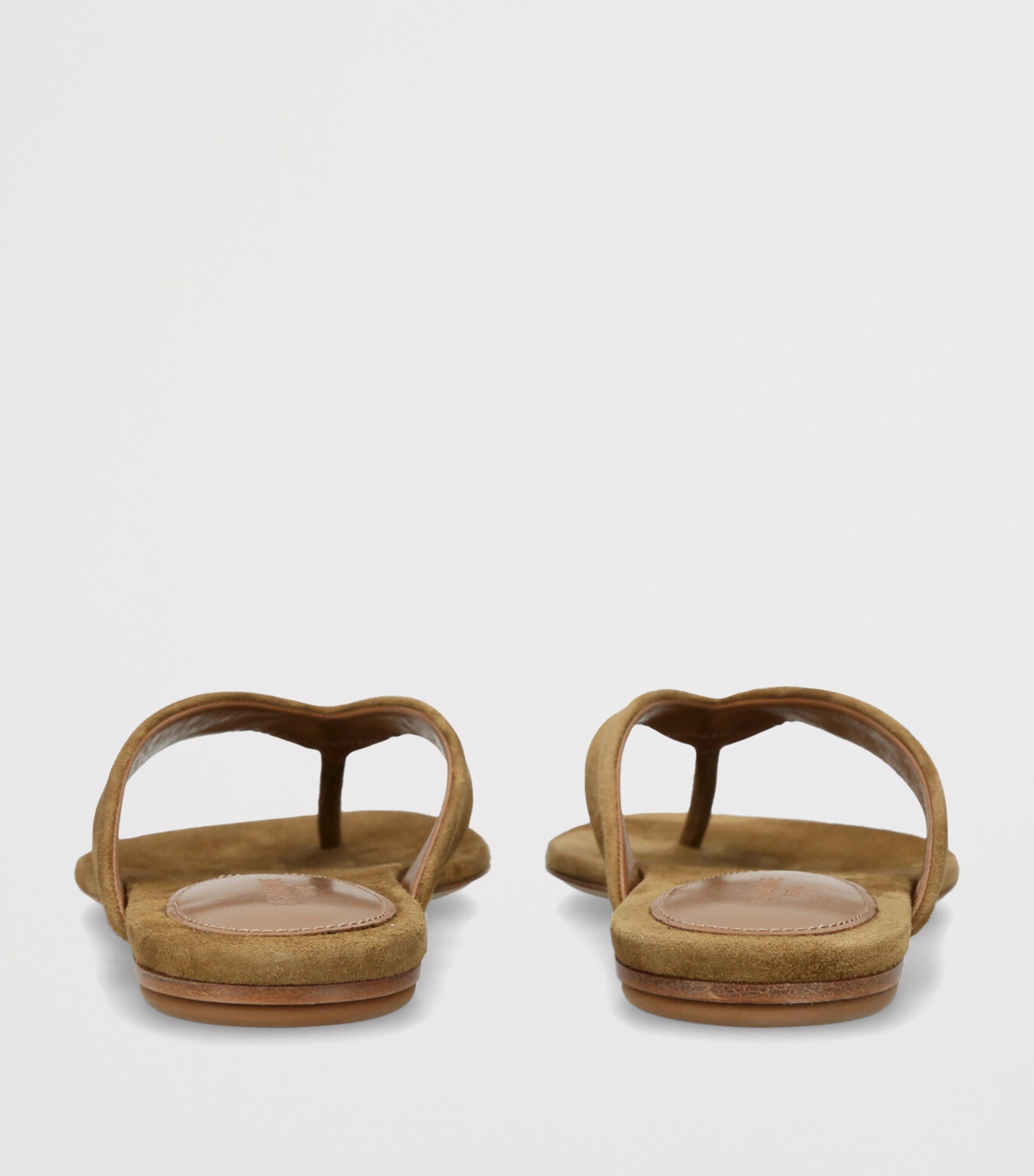 Le Monde Beryl Suede Flip Flops Taupe Image 2