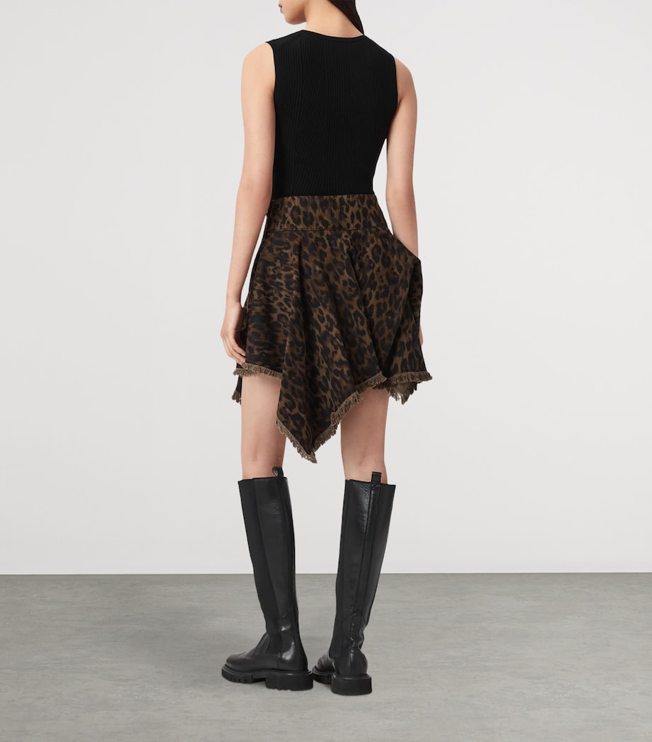 AllSaints Womens Denim Crissy Mini Skirt Leppo Brown Image 7