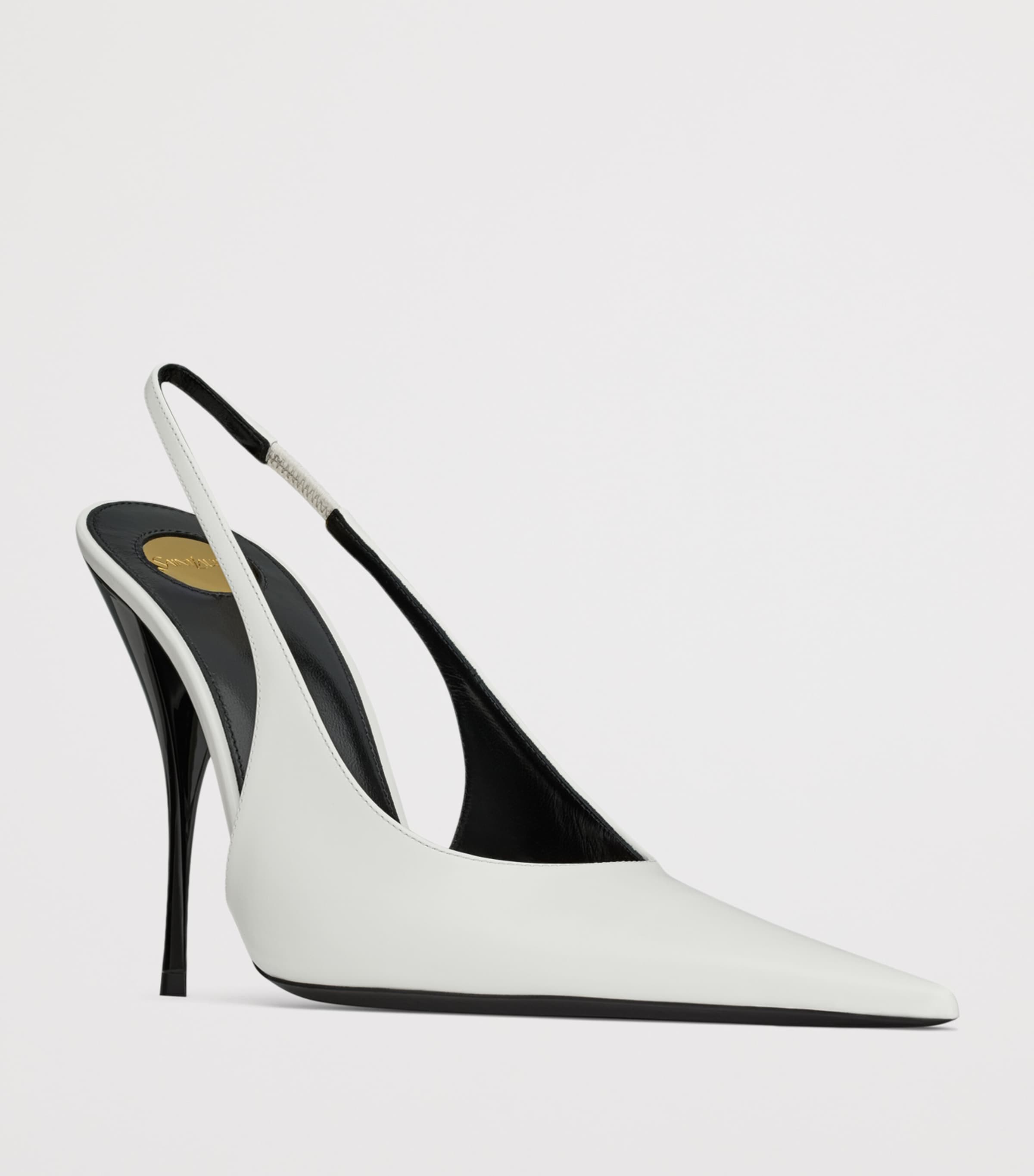 Saint Laurent Leather P.A.R.I.S Slingback Pumps 110 Image 3