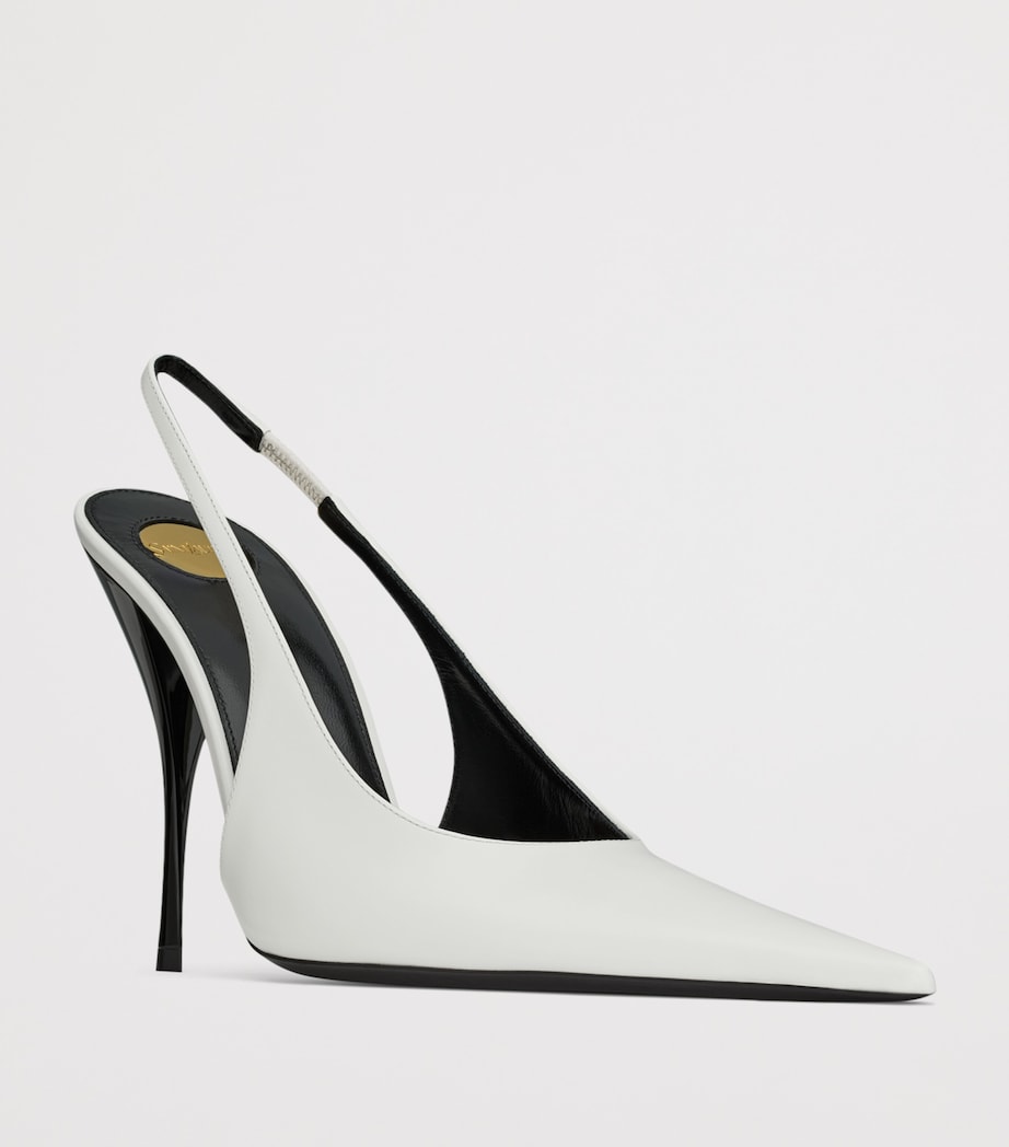 Saint Laurent Leather P.A.R.I.S Slingback Pumps 110 Image 3