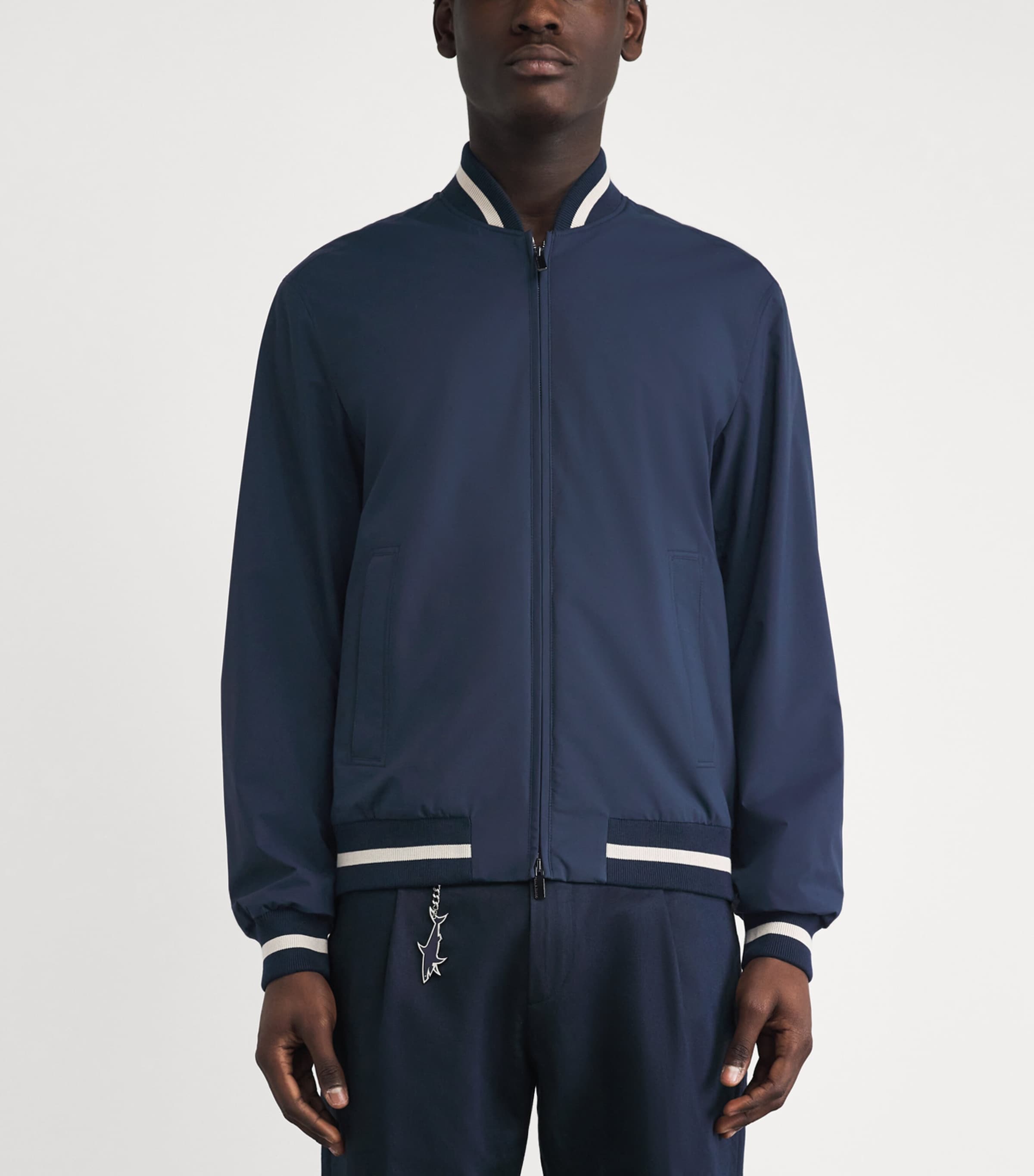 Paul & Shark Mens Typhoon Platinum Bomber Jacket Blue Image 4