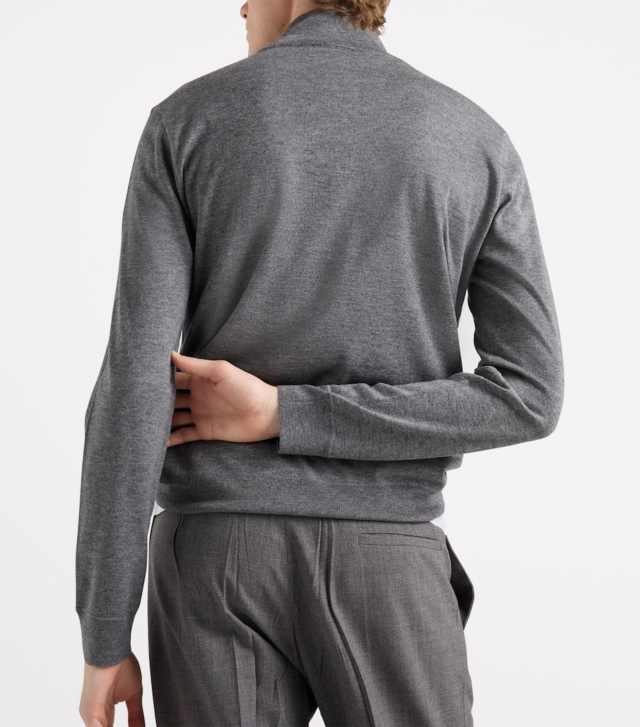 Cashmere-Silk Quarter-Zip Sweater F0480 Image 5
