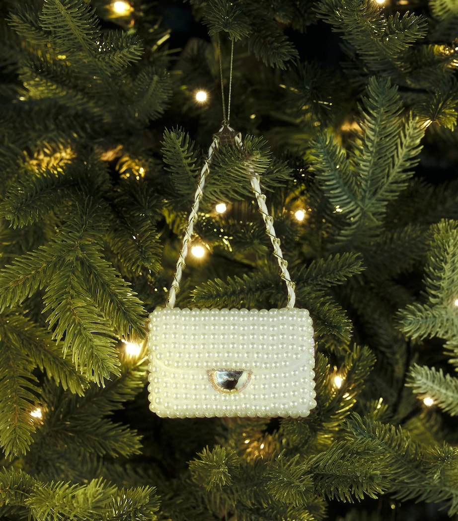 Harrods Faux Pearl Bag Tree Decoration Pearl Image 2