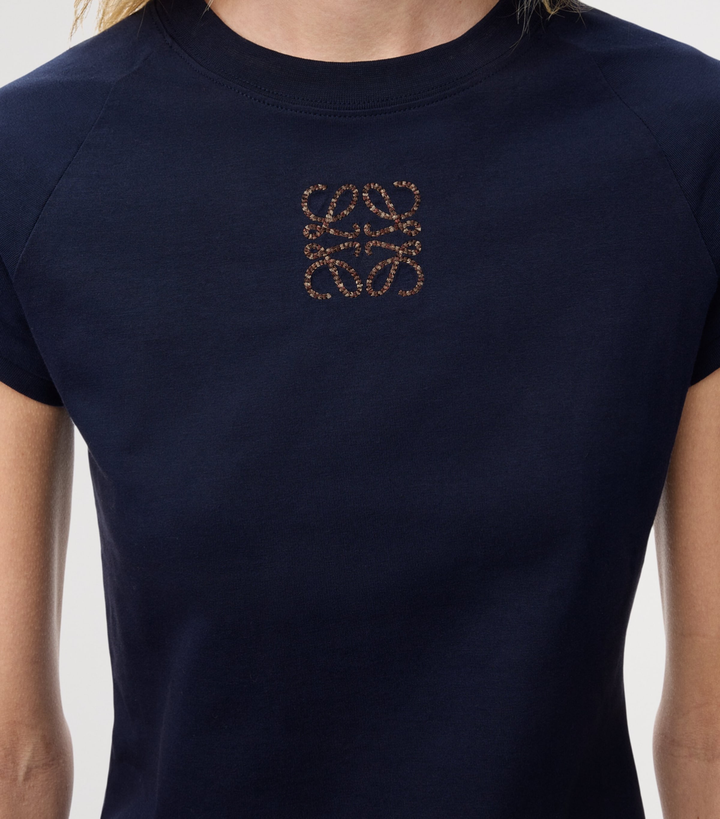 LOEWE Womens x Paula's Ibiza Cotton-Blend T-Shirt Navy Blue Image 5