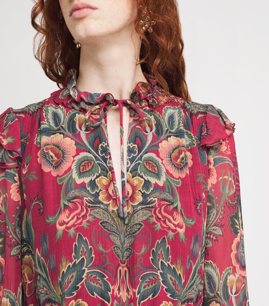 Ruffle Floral Mini Dress X0865 Image 7