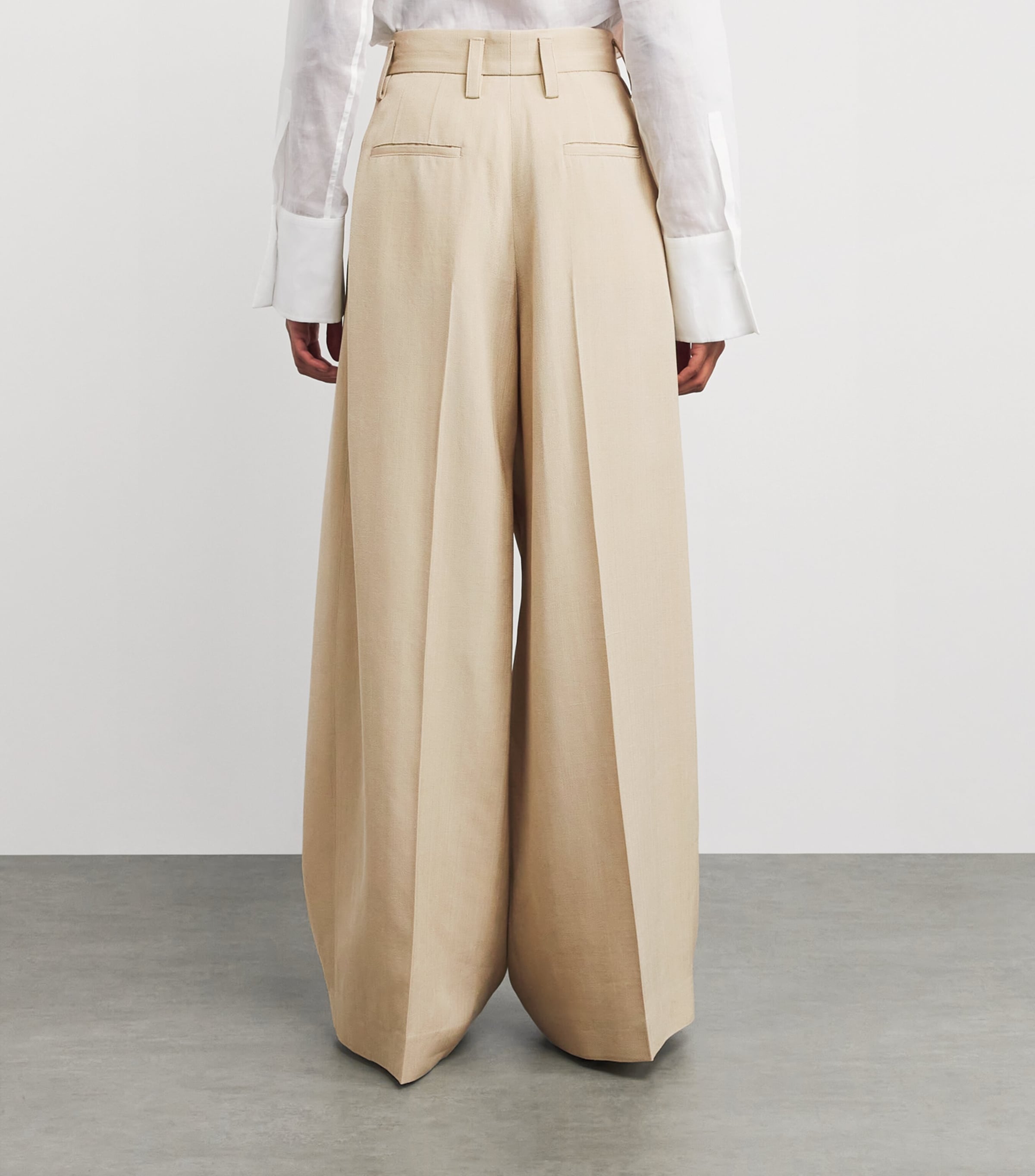 パンツ JIL SANDER WIDE CREAM TROUSERS IN SILK BLEND Jil Sander Wide Cream Trousers In Blend In Neutral | ModeSens