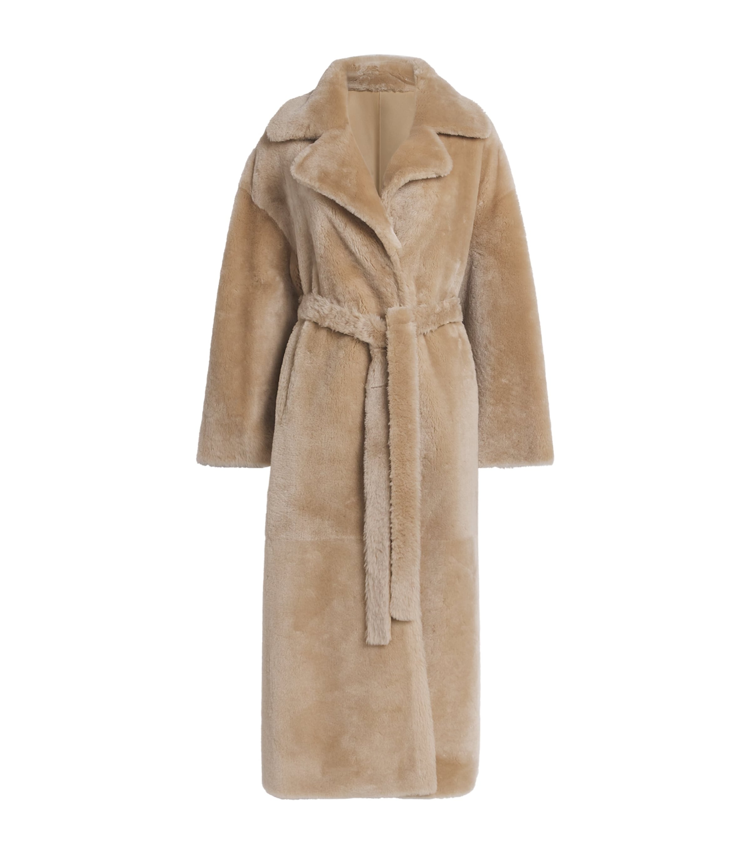 Arma Shearling-leather Reversible Rien Coat In Brown