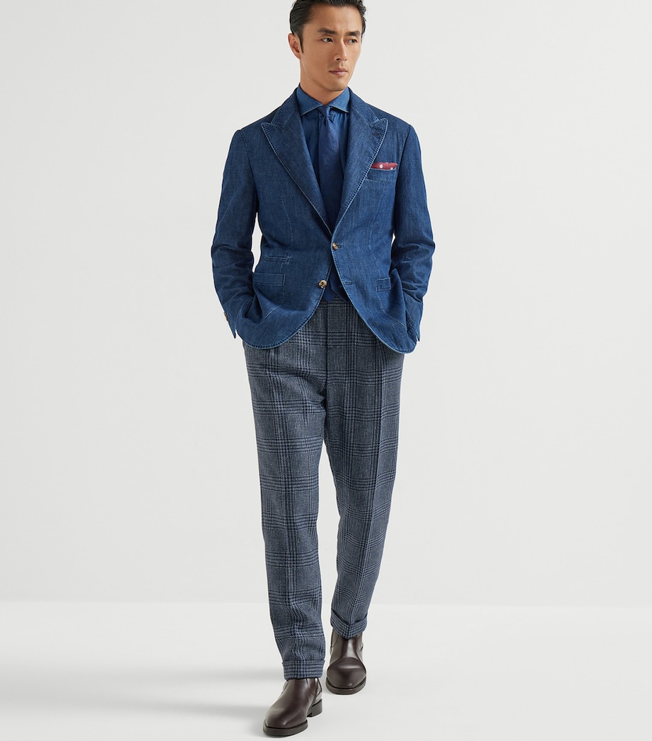 Denim Single-Breasted Blazer C1468 Image 2