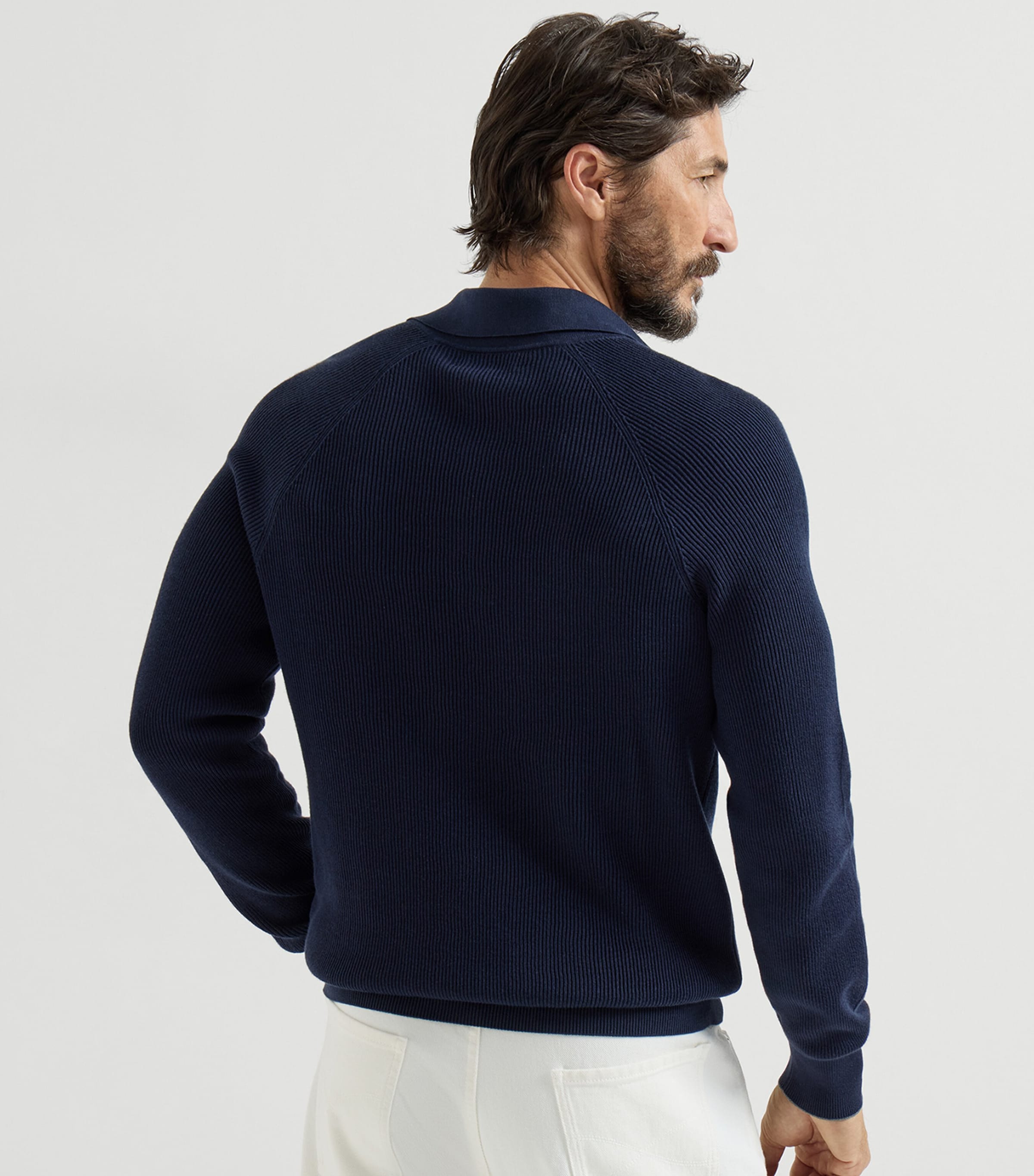 Brunello Cucinelli Mens Cotton Polo Sweater Image 5