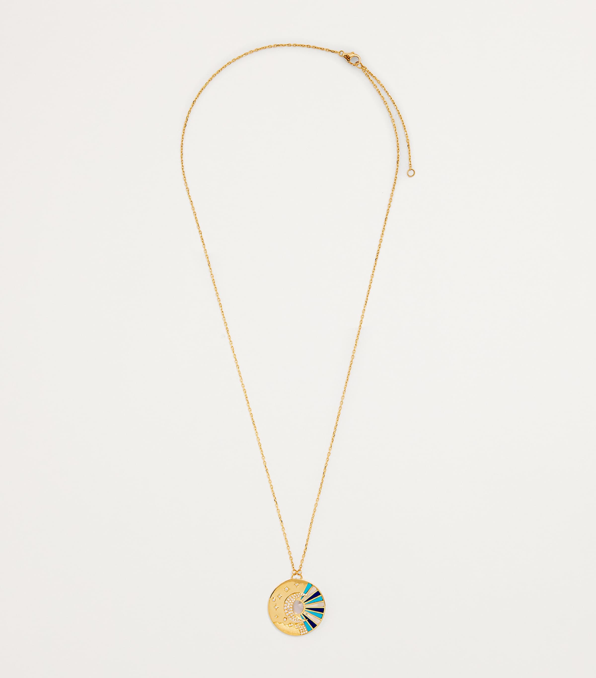 Yellow Gold, Diamond, Lapis, Pearl and Turquoise Cosmic Love Necklace YELLOW GOLD Image 3