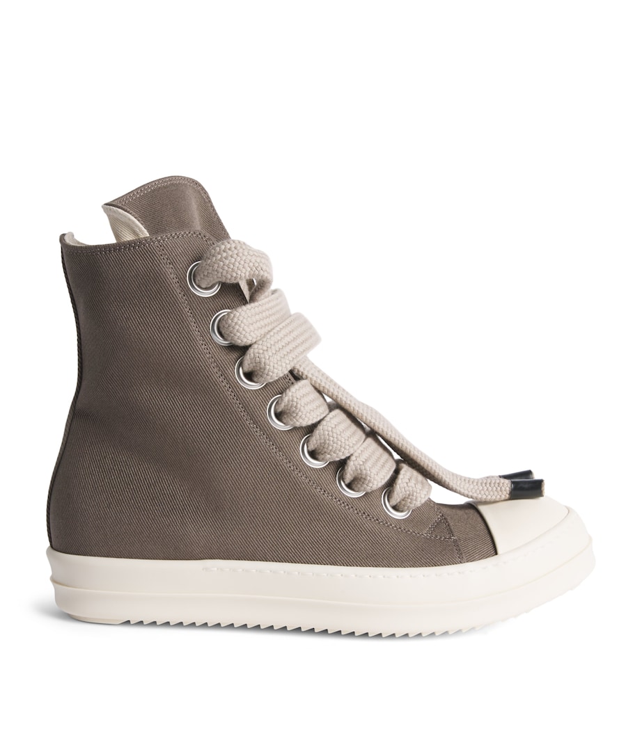 Rick Owens Denim Jumbolace Sneakers Dust/mlk/mlk Image 1