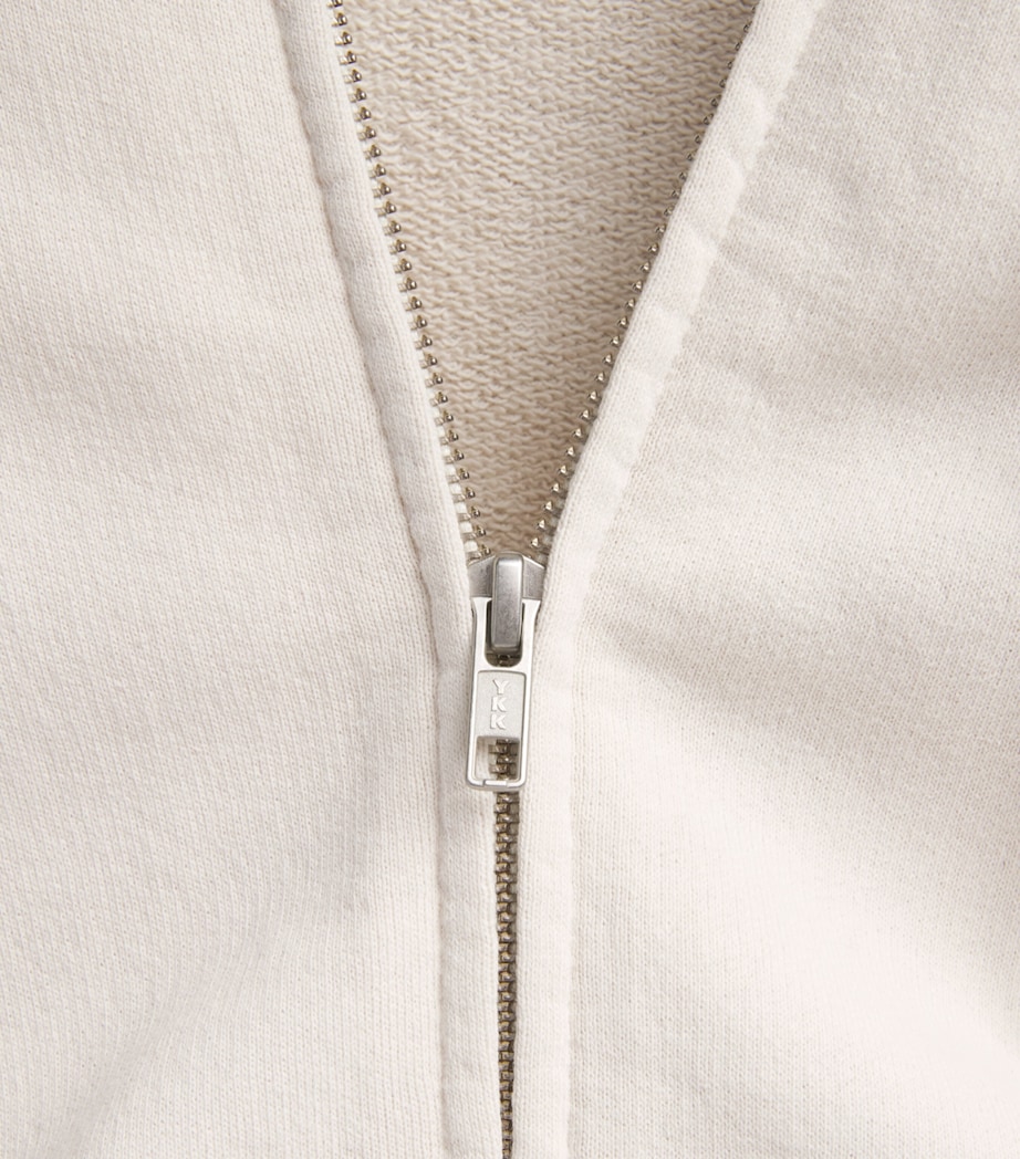 MM6 Maison Margiela Mens Cotton Two-Tone Zip-Up Hoodie Ecru/black Image 6