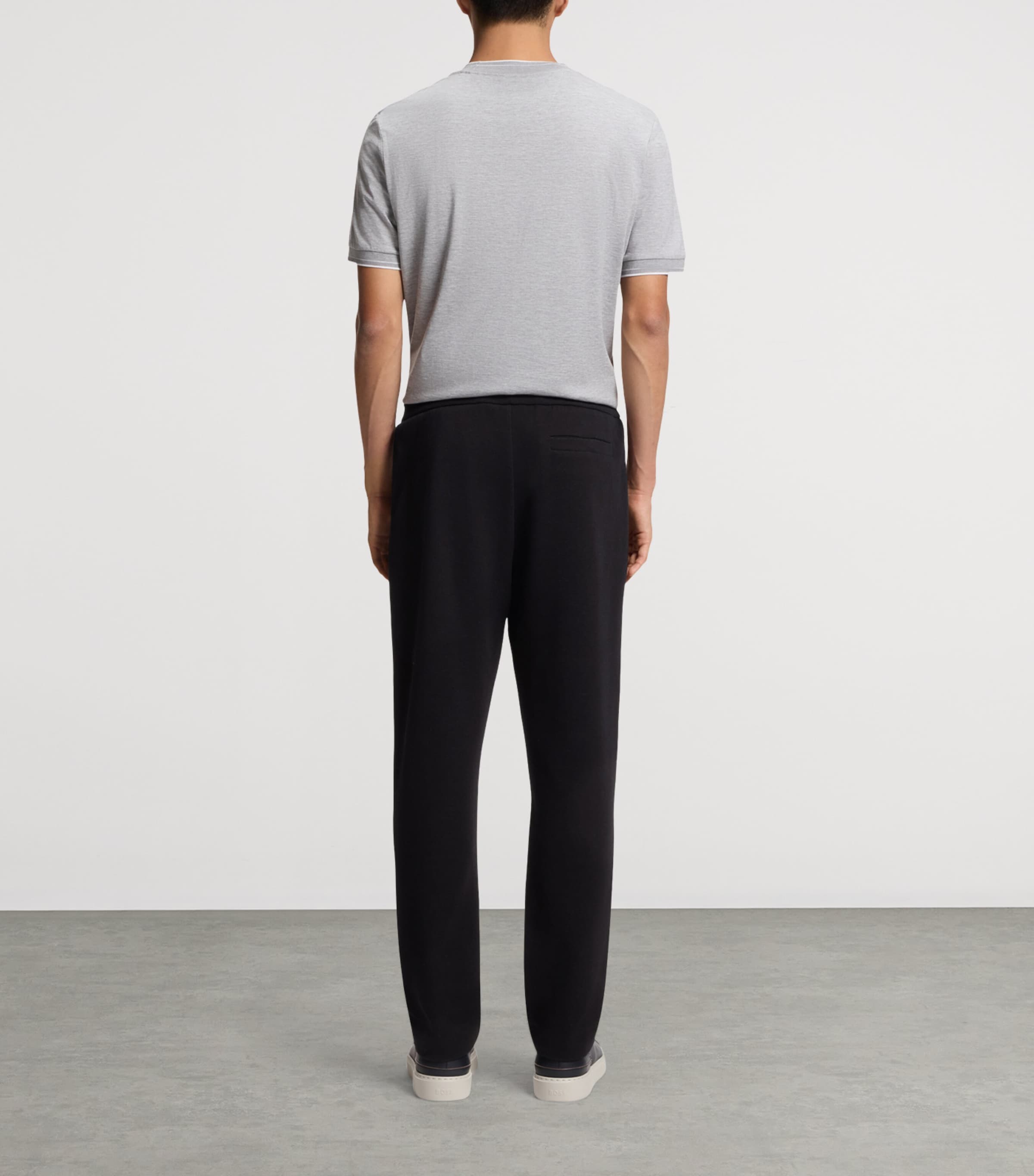BOSS Mens Cotton-Wool-Blend Straight Sweatpants Image 3