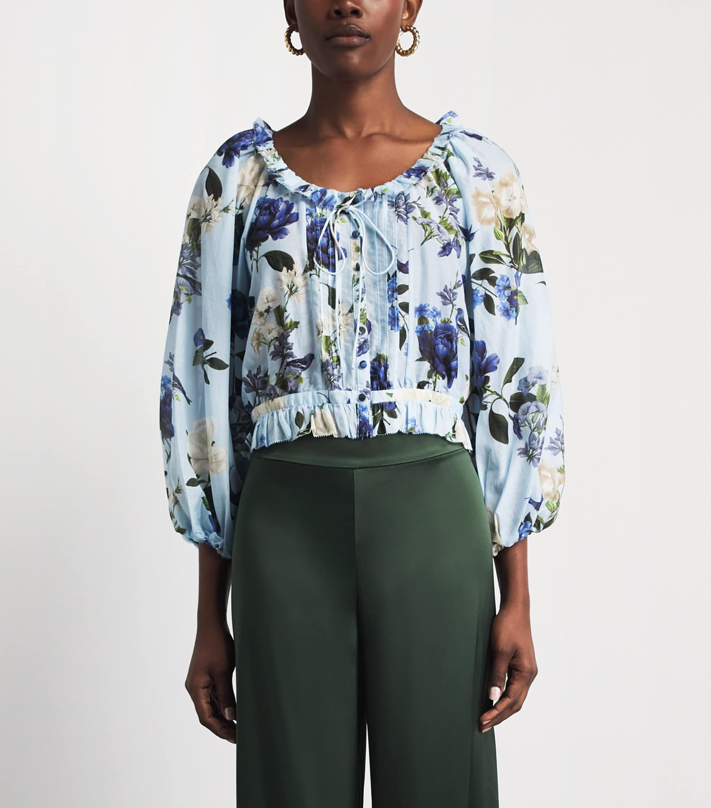 Alice+Olivia Womens Cotton-Silk McLaine Blouse Fly Away Image 4