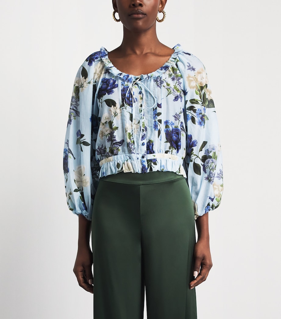 Alice+Olivia Womens Cotton-Silk McLaine Blouse Fly Away Image 4