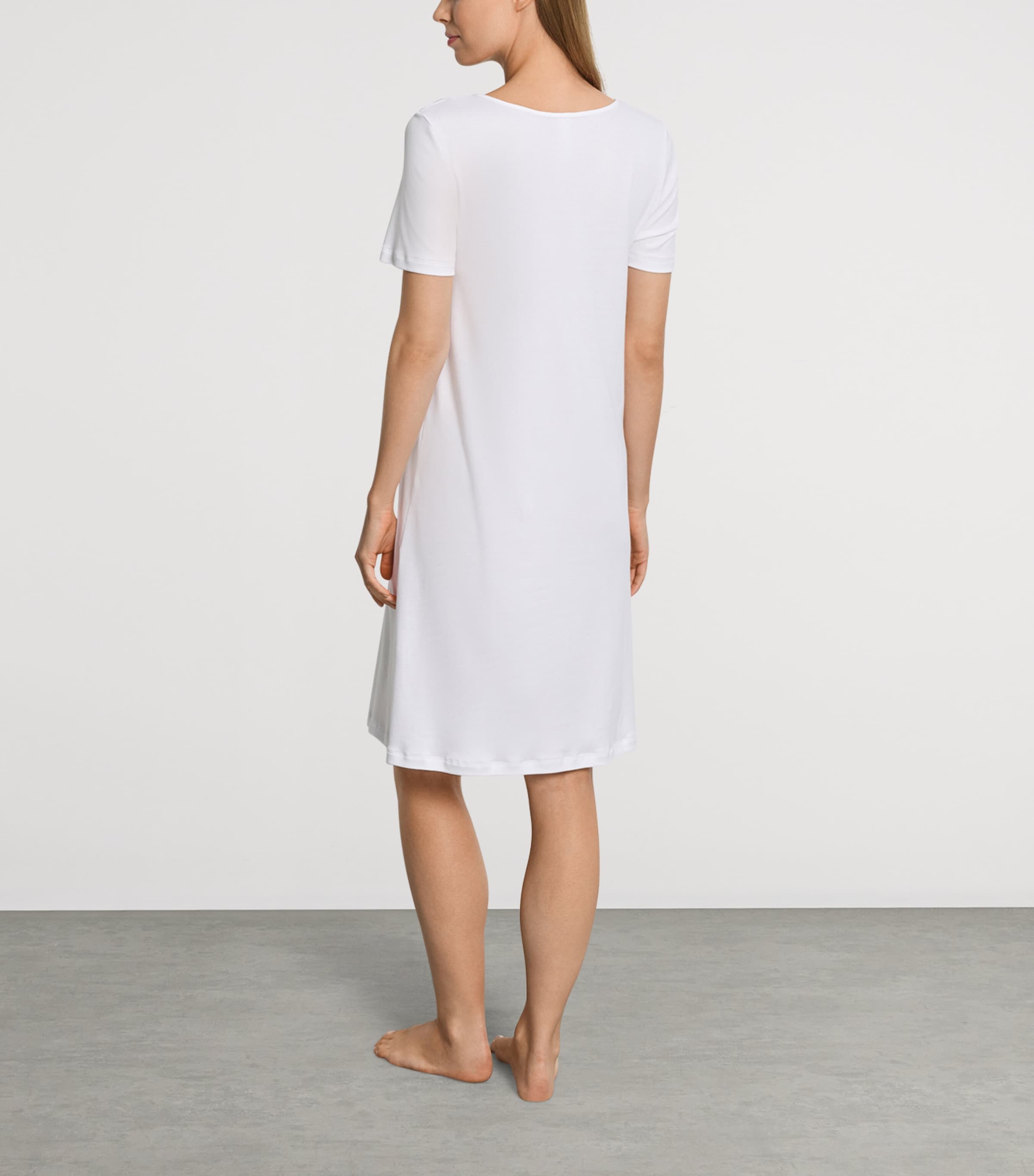 Hanro Womens Cotton Lace-Trim Belen Nightdress White Image 3